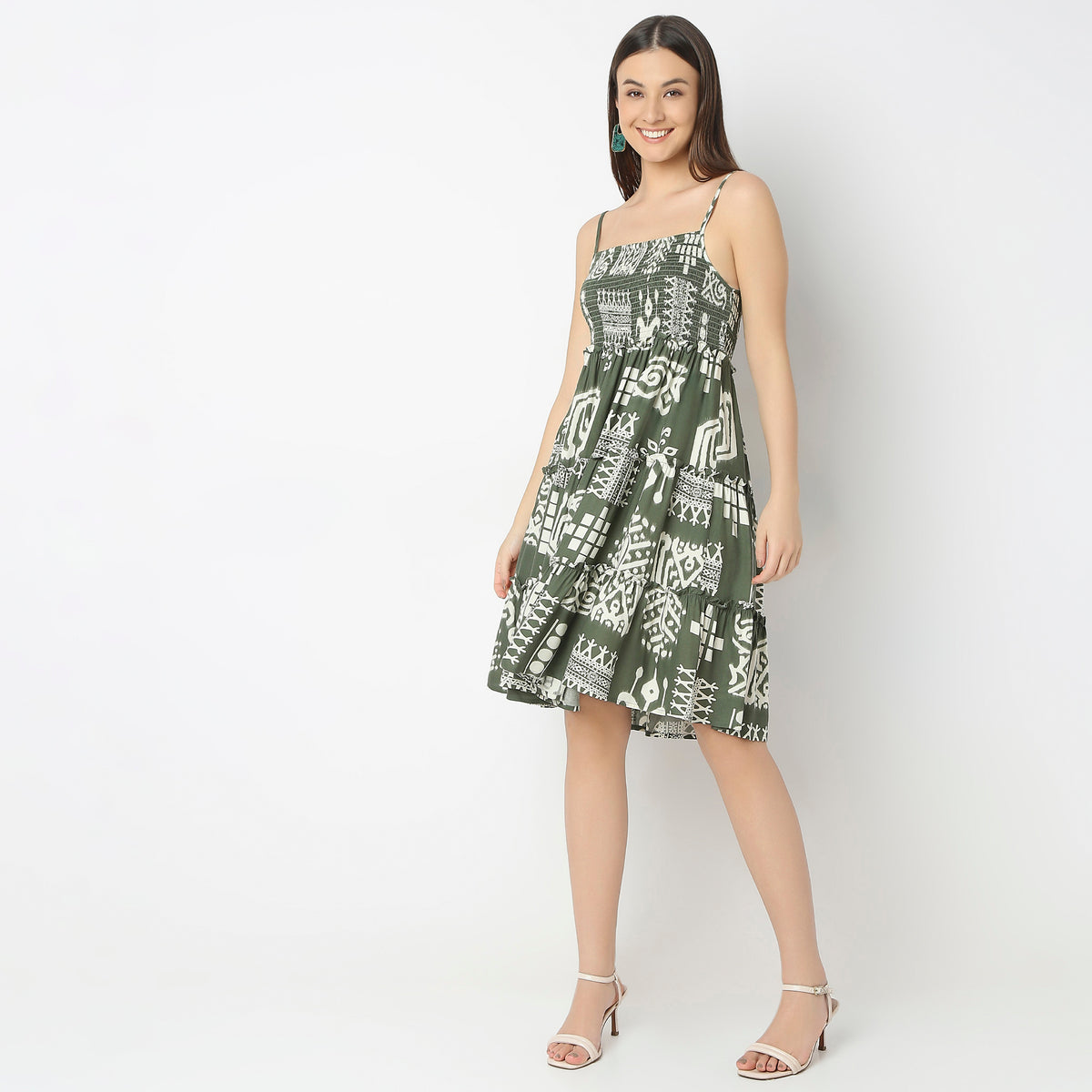 Flare Fit Printed Dress