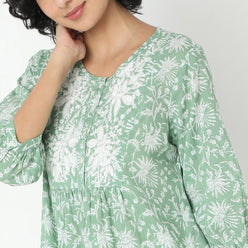 Flare Fit Printed Dress