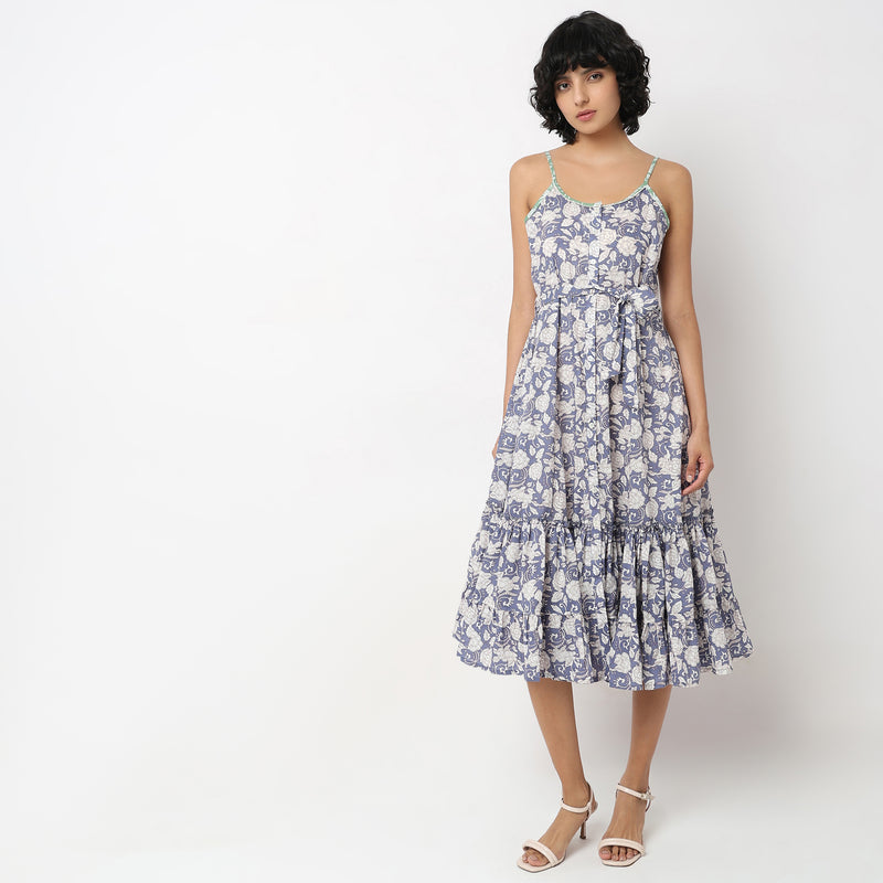 Flare Fit Printed Dress