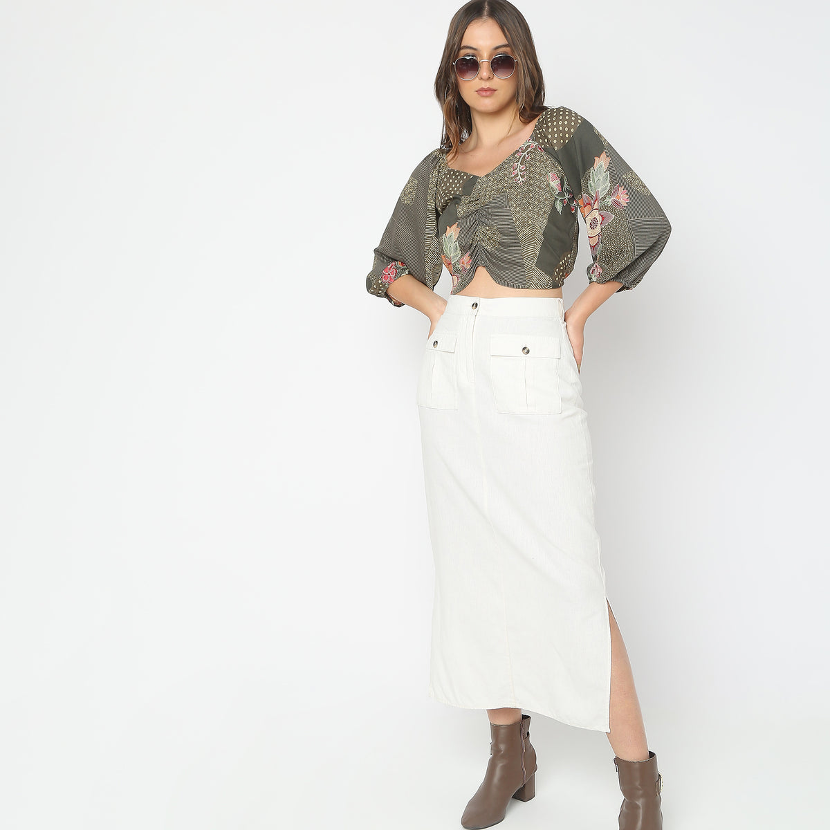 Regular Fit Printed Crop Top