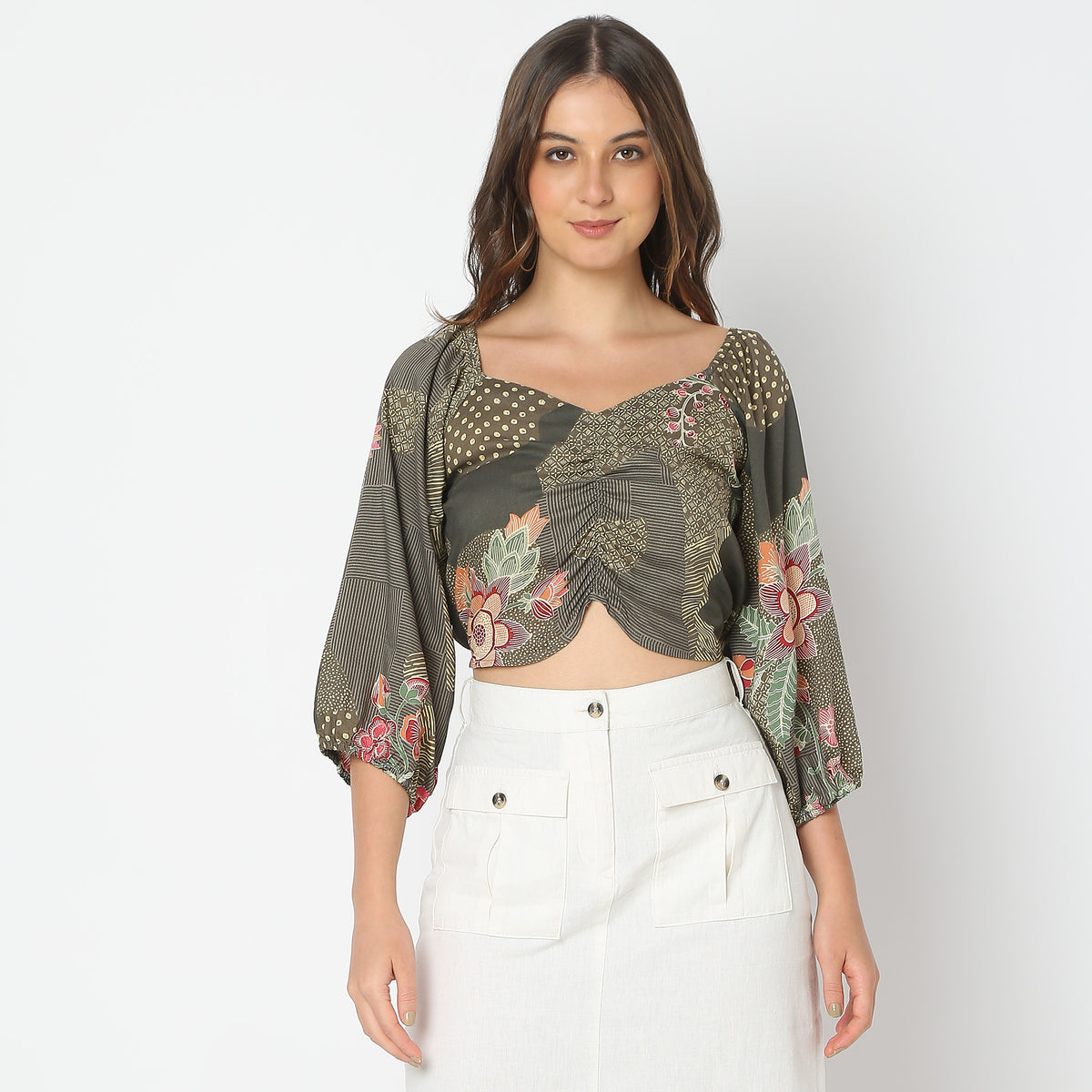 Regular Fit Printed Crop Top