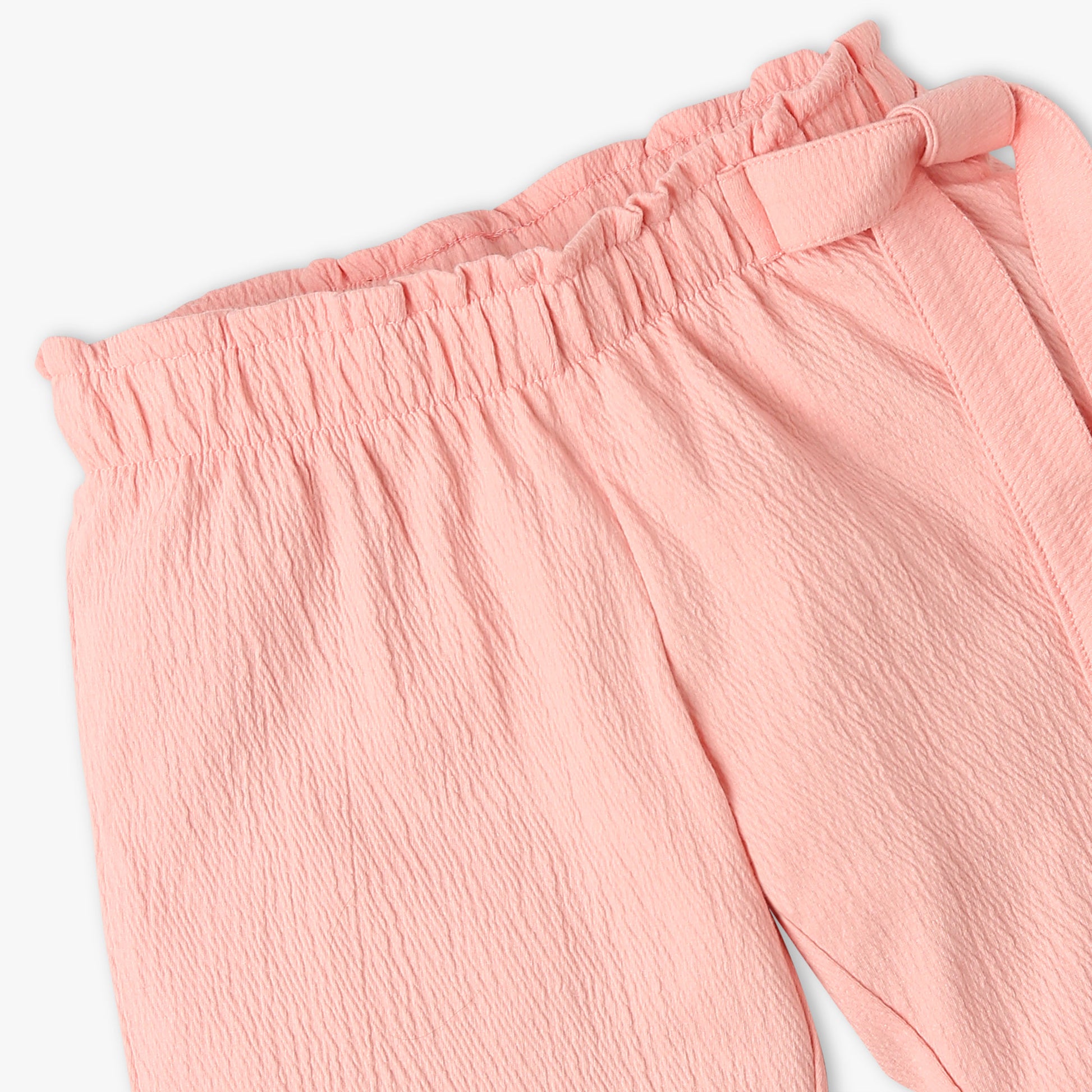 Girls Stylish Culottes With Paper Bag Waistband and Belt