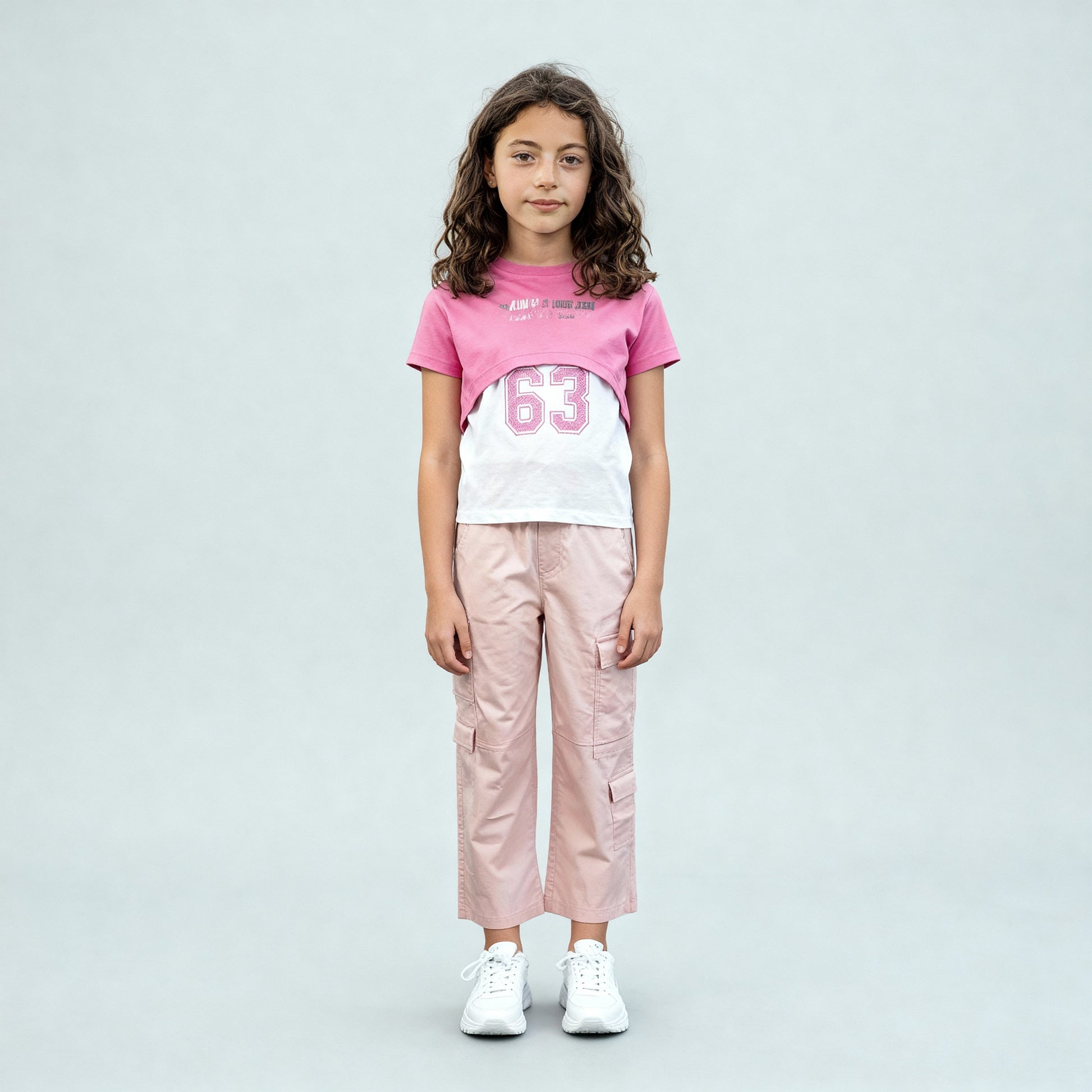 Girls Solid Cotton Joggers