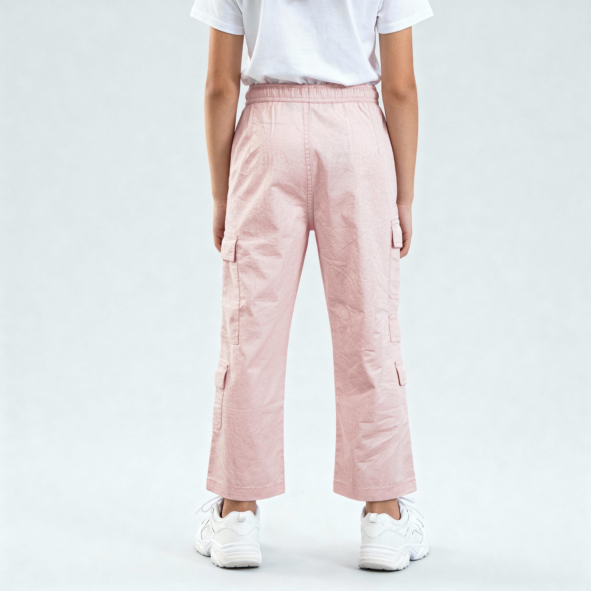 Girls Solid Cotton Joggers