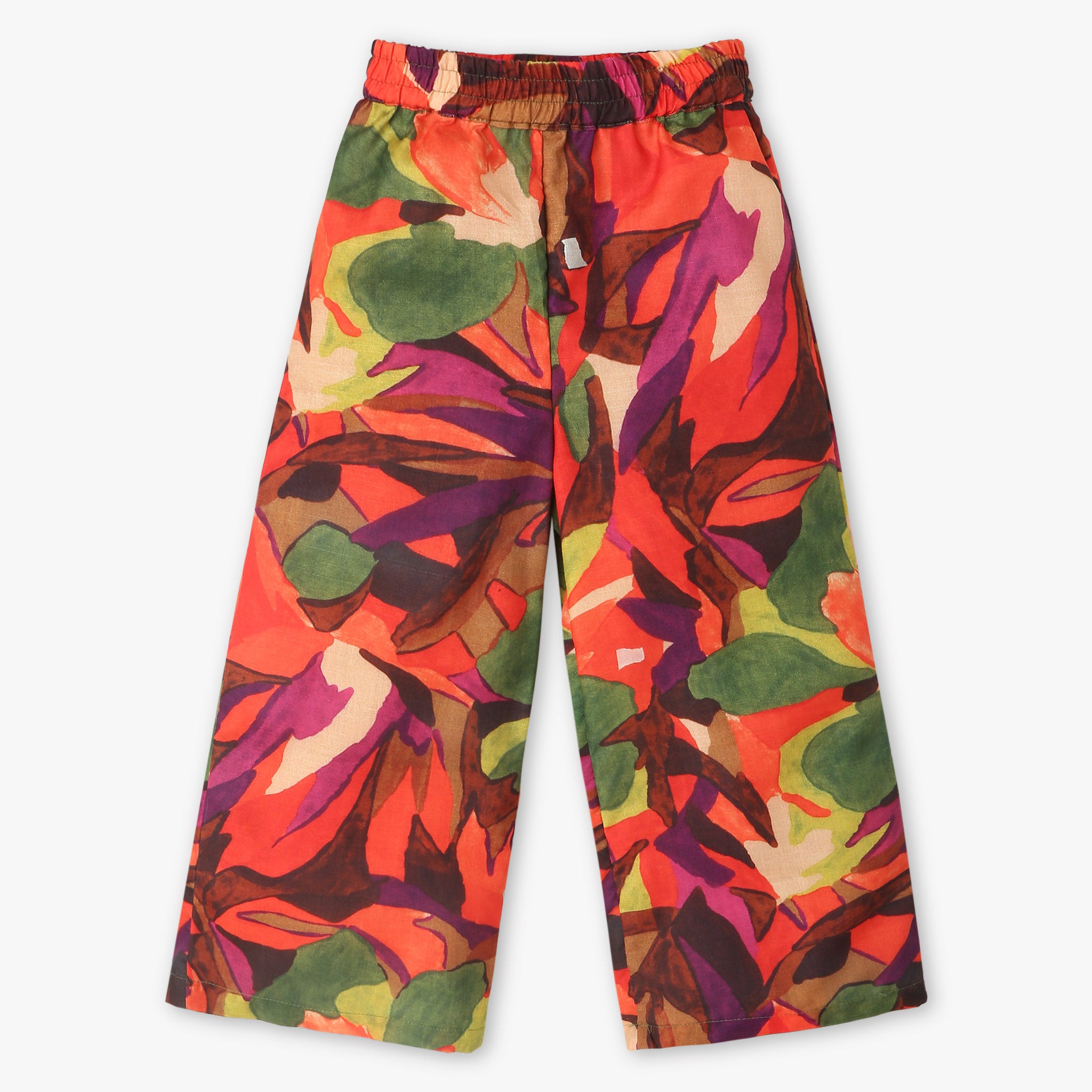 Girls Full Length Fashion Comfort Fit Flower Palazzos