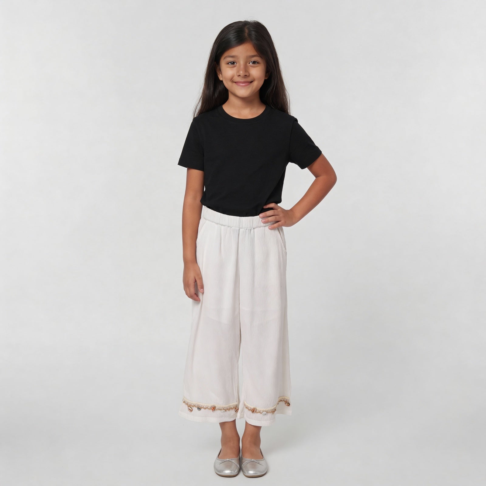 Girls Flared Poplin Pants