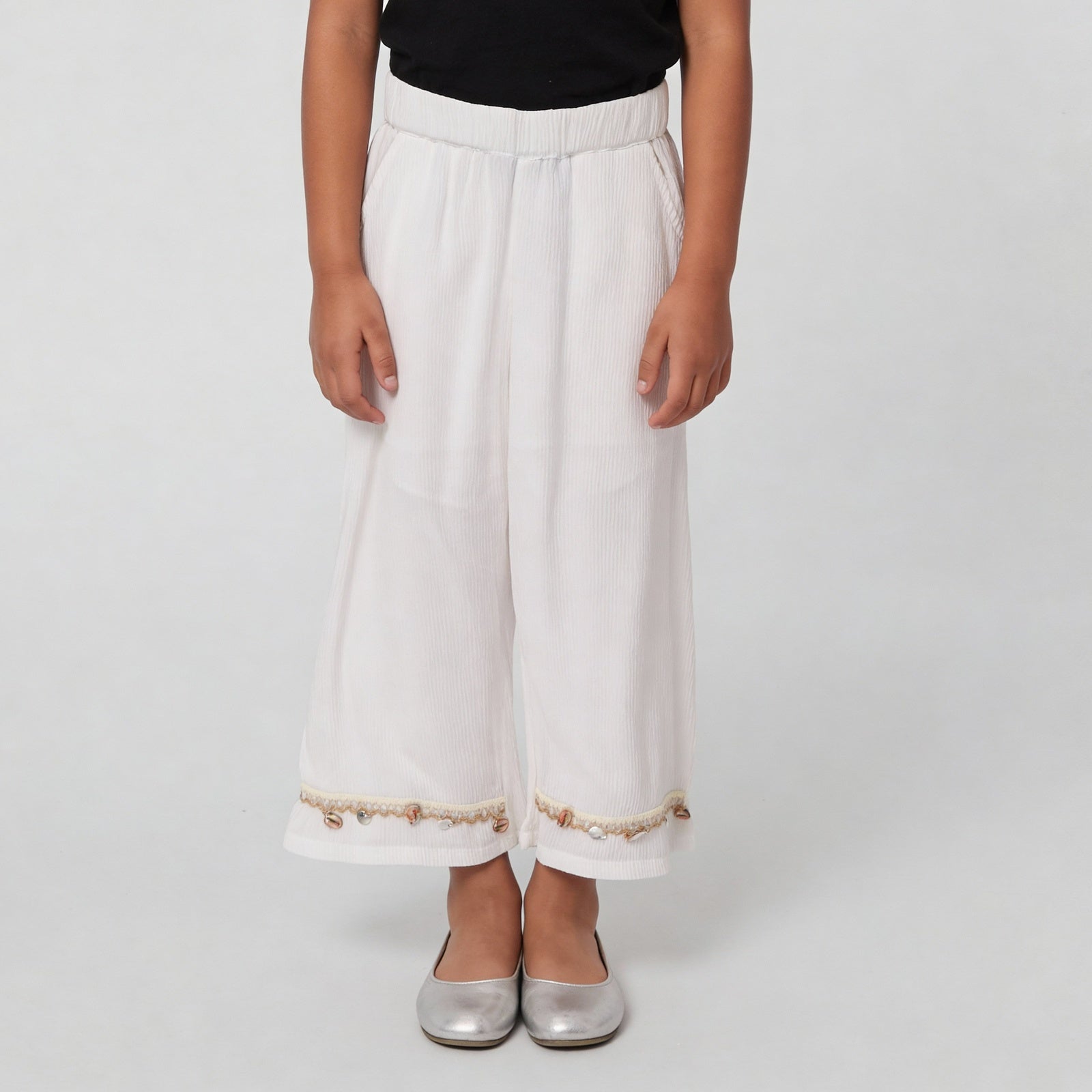 Girls Flared Poplin Pants