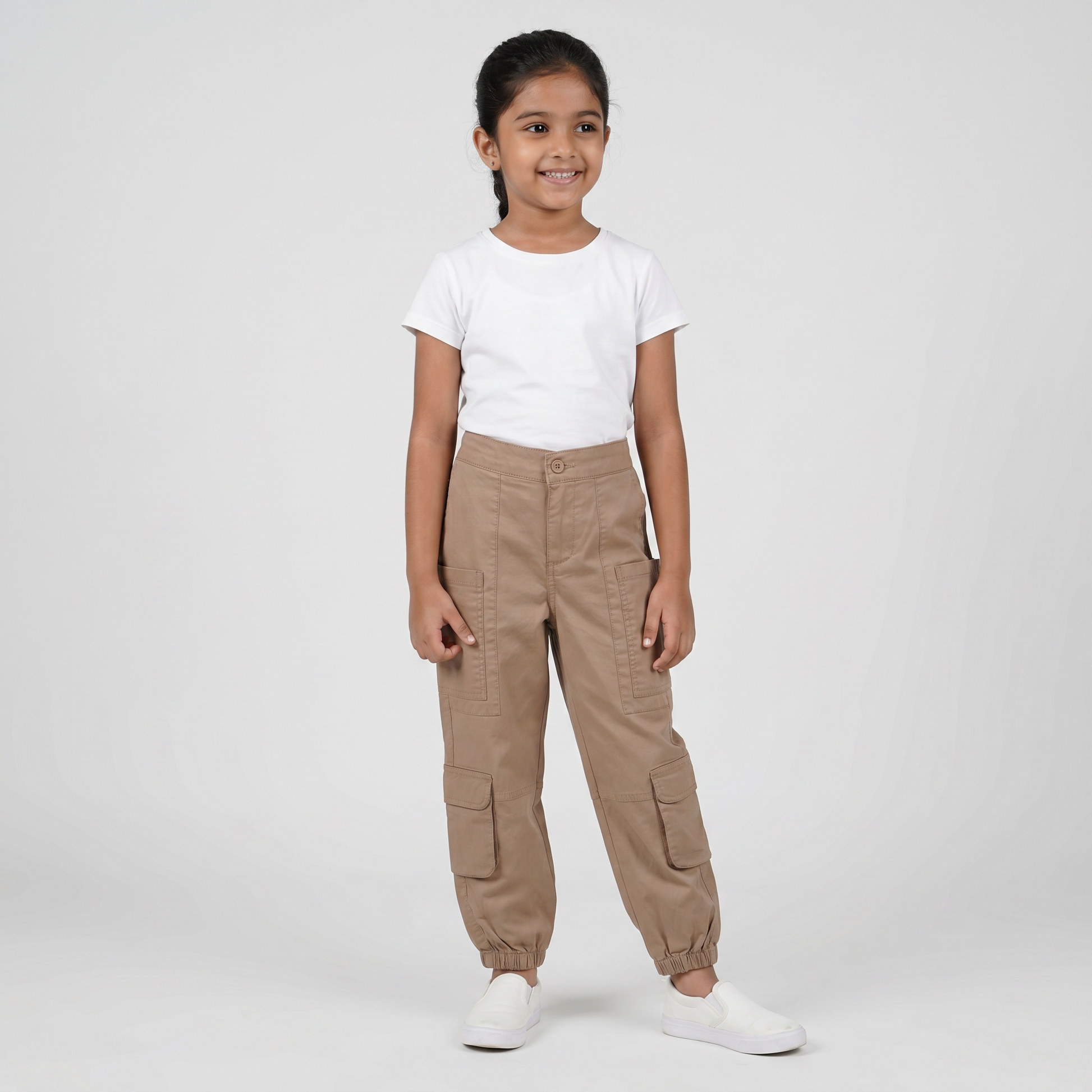 Girls Enlarged Pocket Slouch Fit Pants