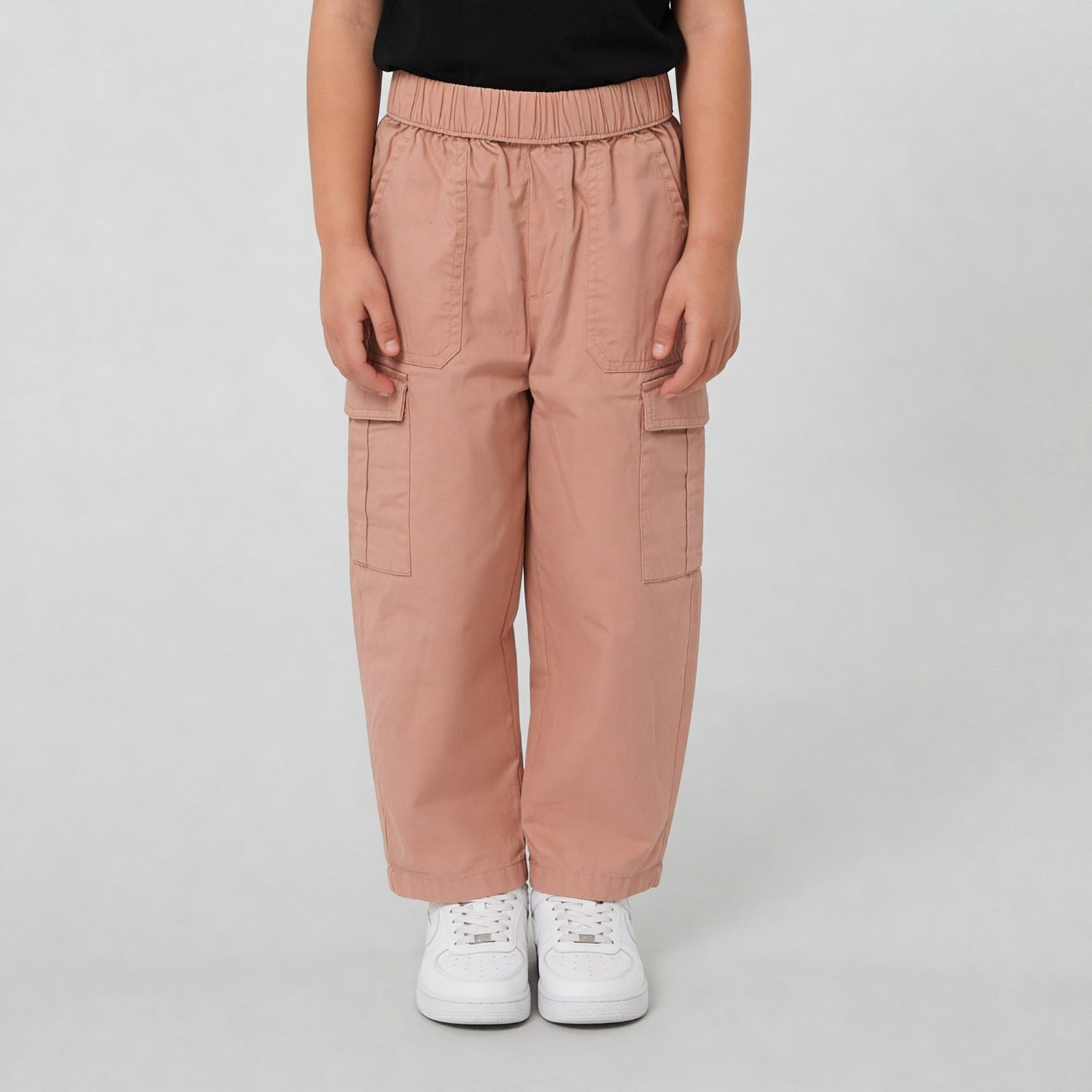 Girls Cotton Solid Joggers
