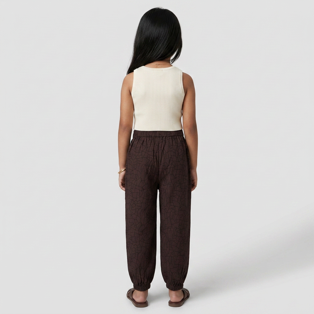 Girls Pleated High-Waist Joggers