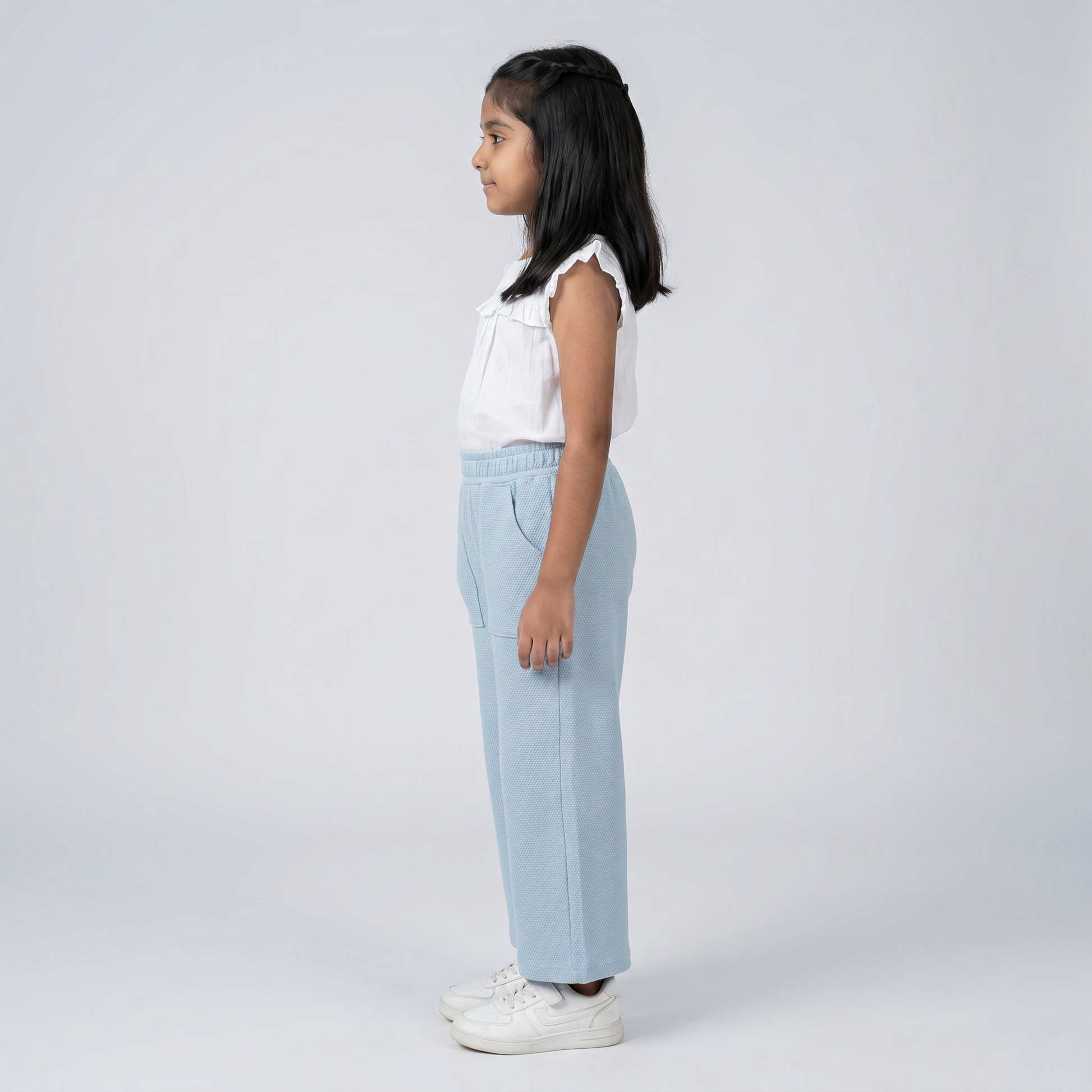 Girls Popcorn Knit Trackpant with Patch Pocket