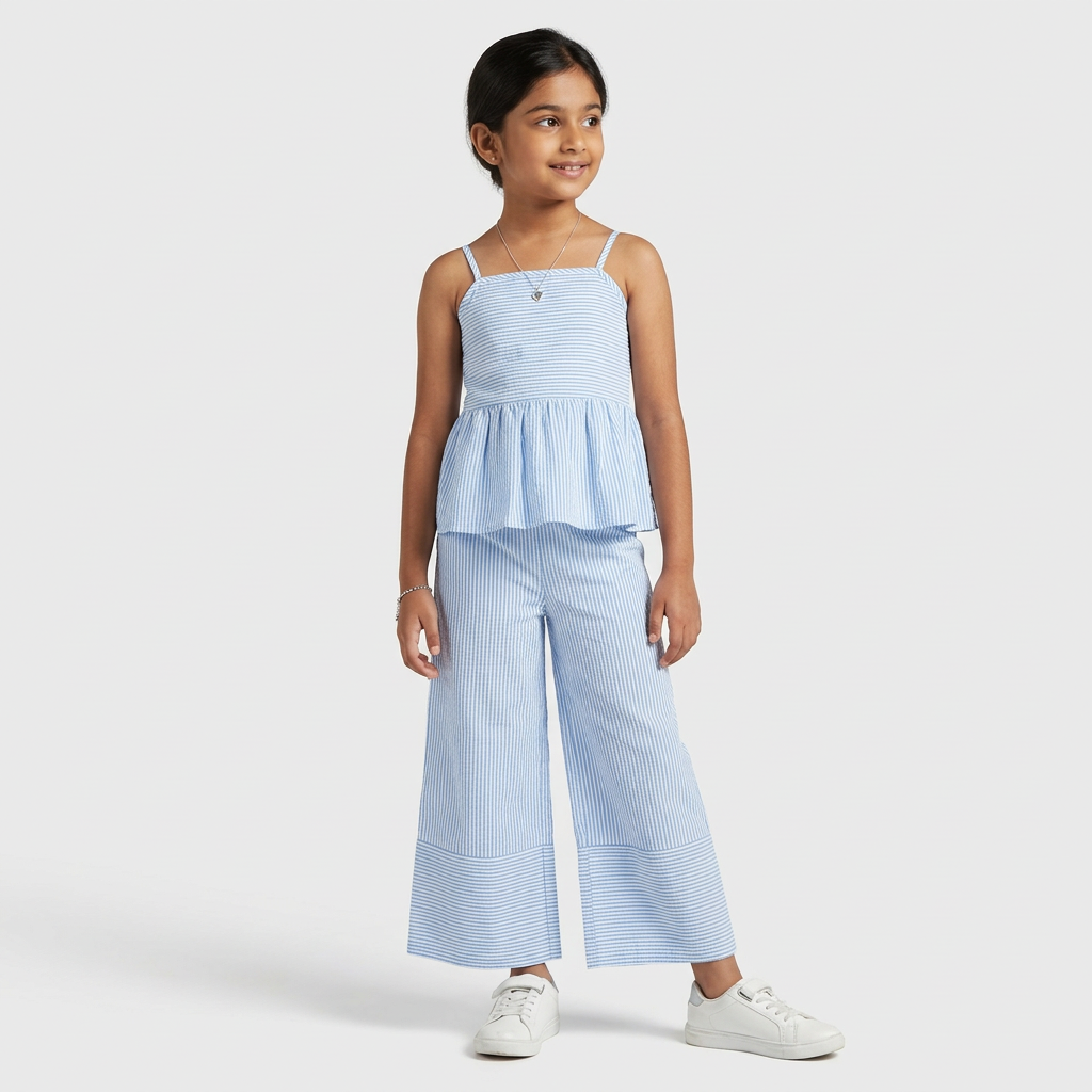 Girls Flared Pin Striped Pant