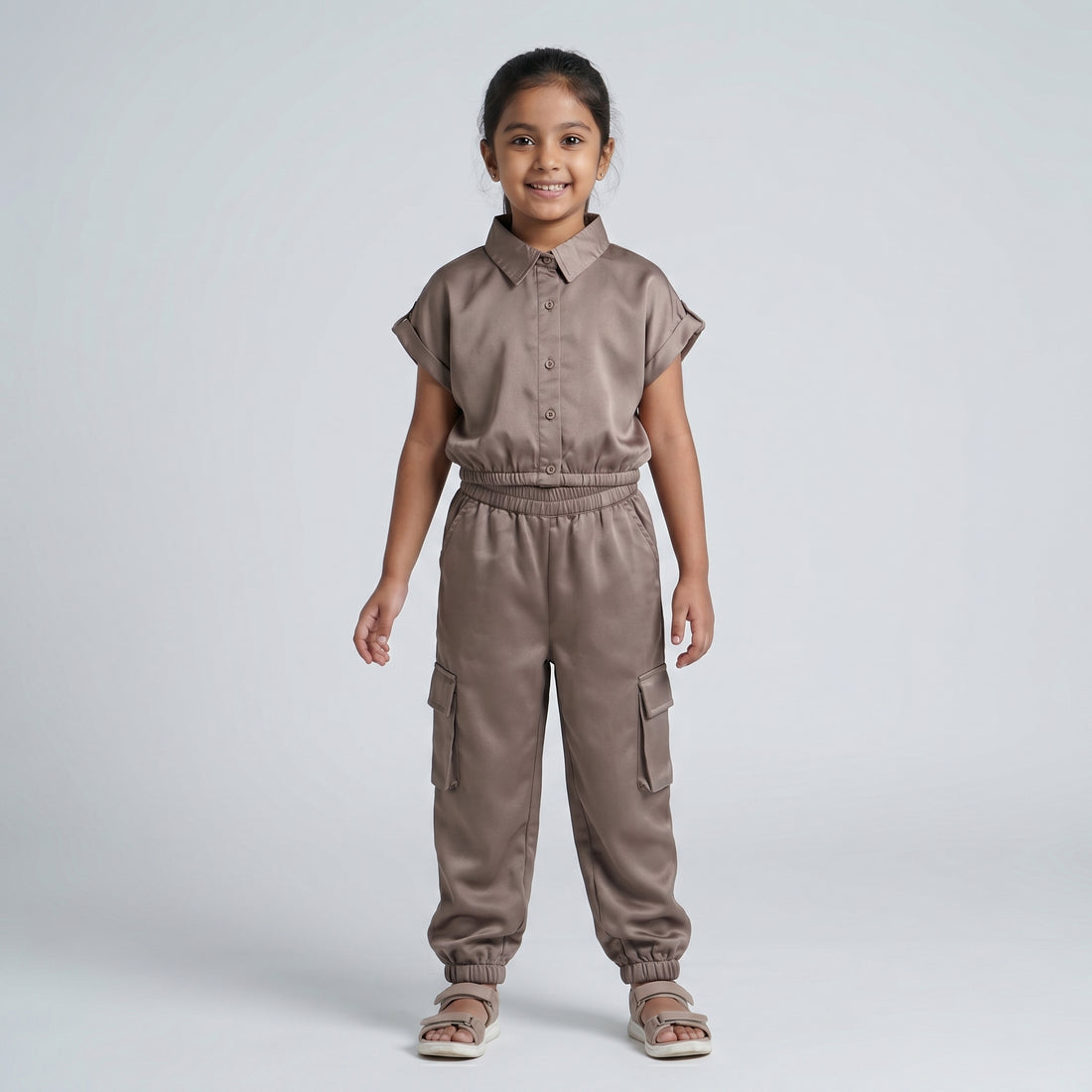 Girls Solid Straight Pants