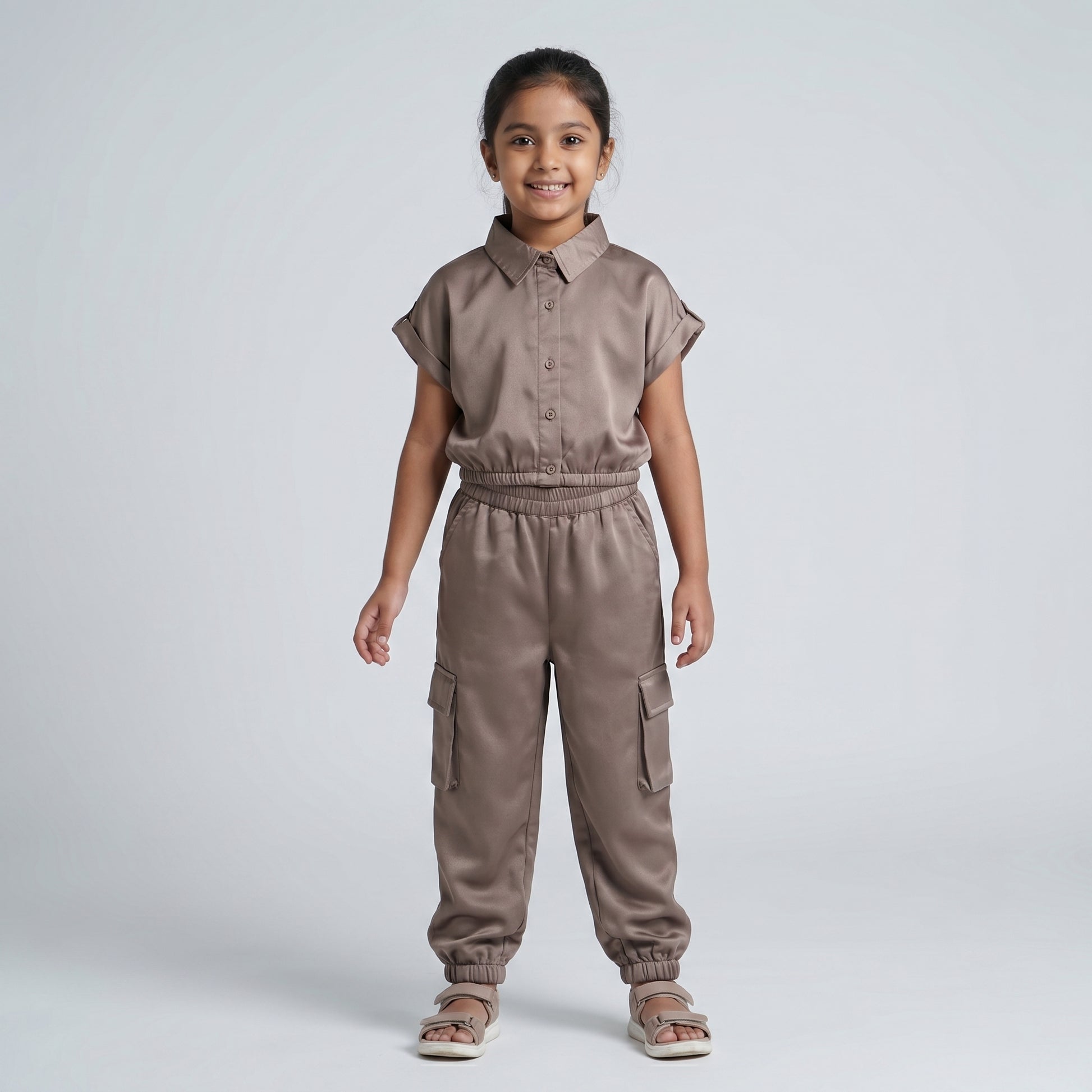 Girls Solid Straight Pants