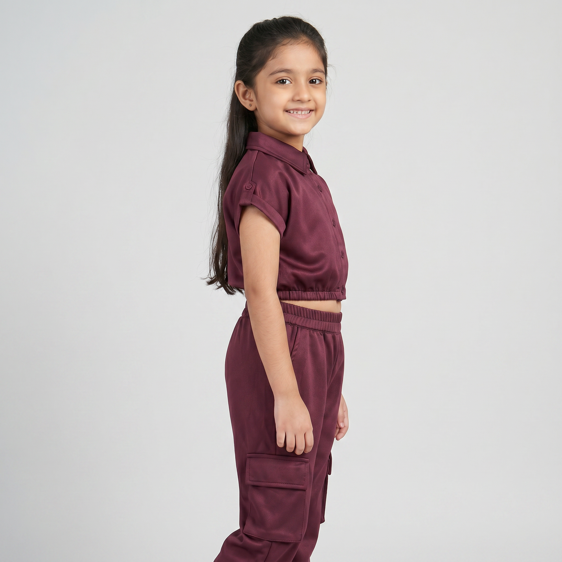 Girls Solid Straight Pants