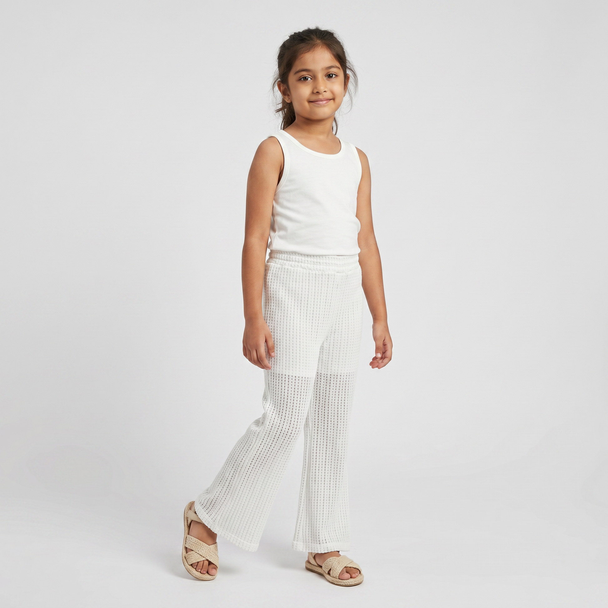 Girls Wide Leg Lace Pants