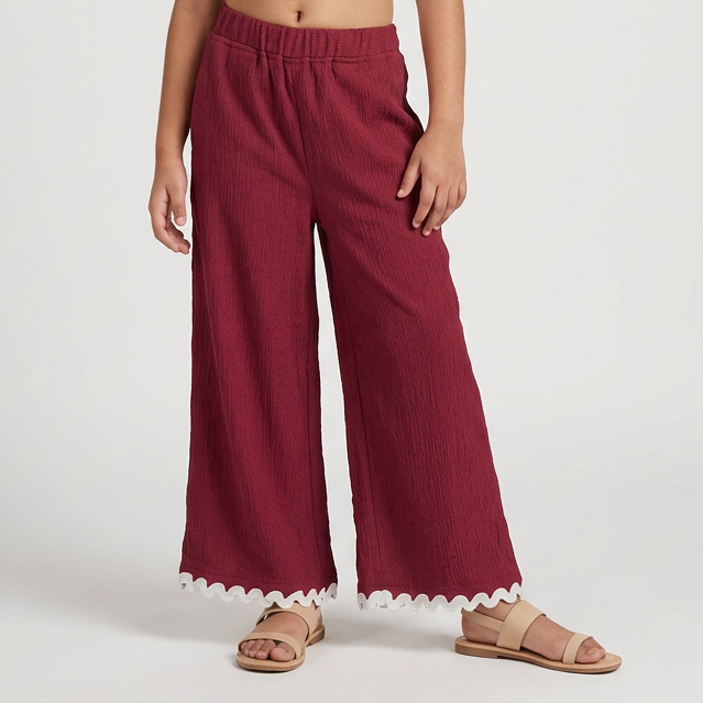 Girls Wide-Leg Pant With Ric-Rac Lace