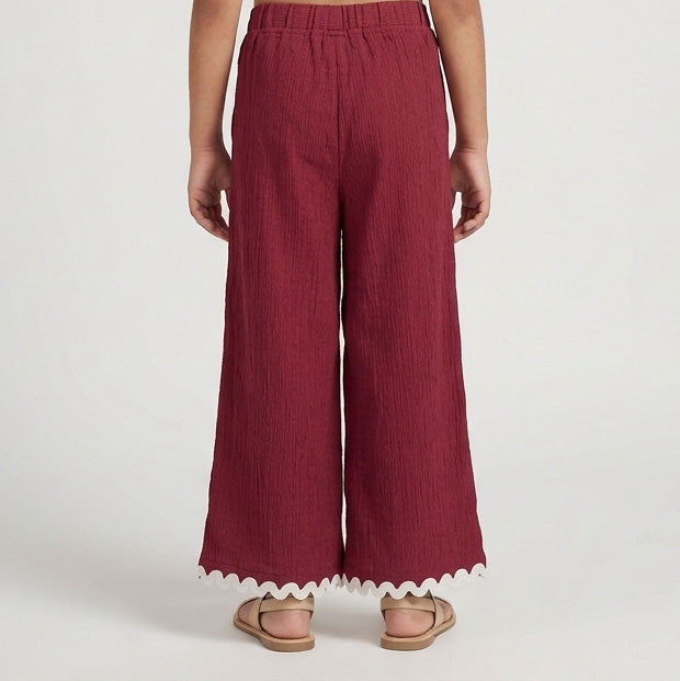Girls Wide-Leg Pant With Ric-Rac Lace