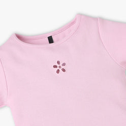 Girls Regular Fit Solid T-Shirt