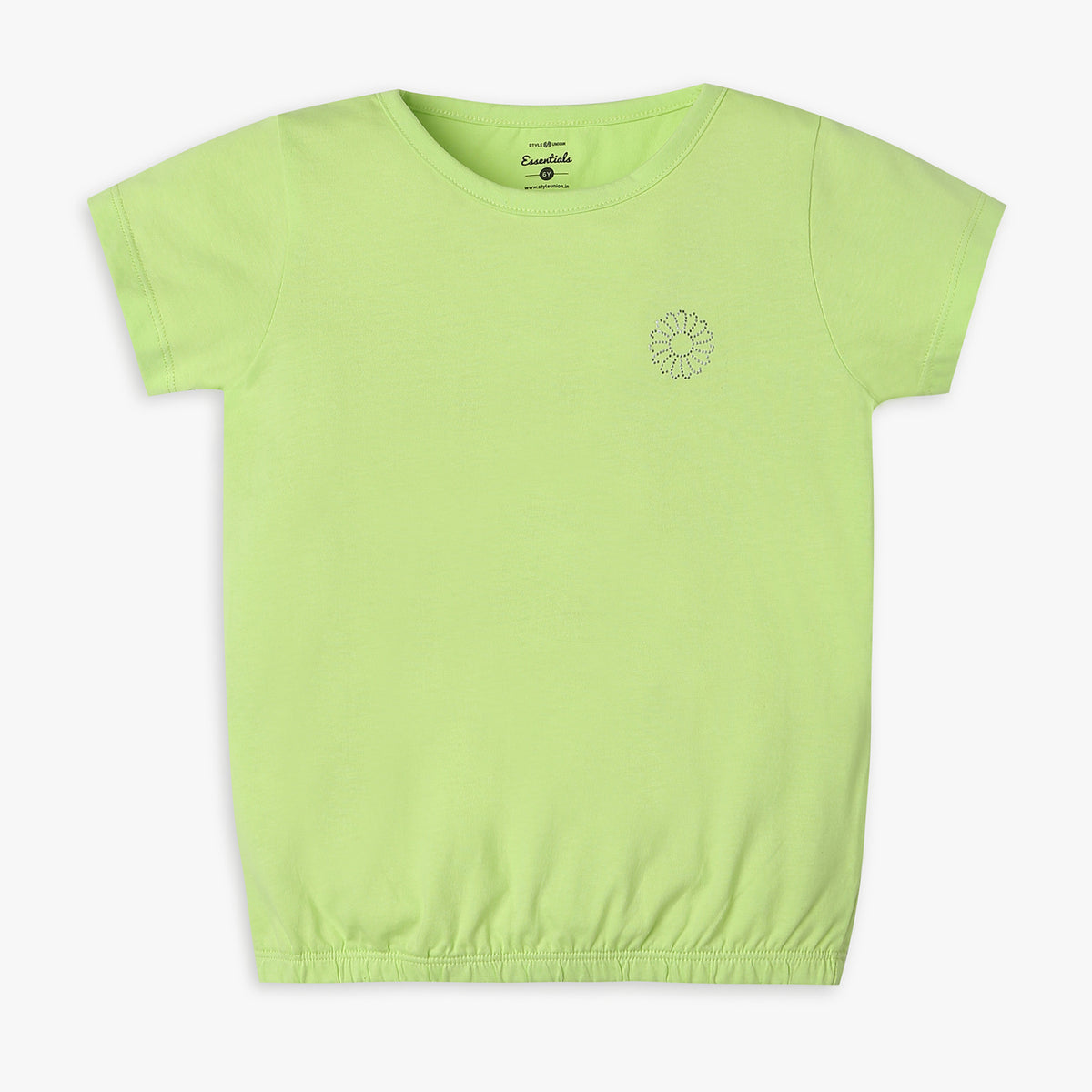 Girls Regular Fit Solid T-Shirt