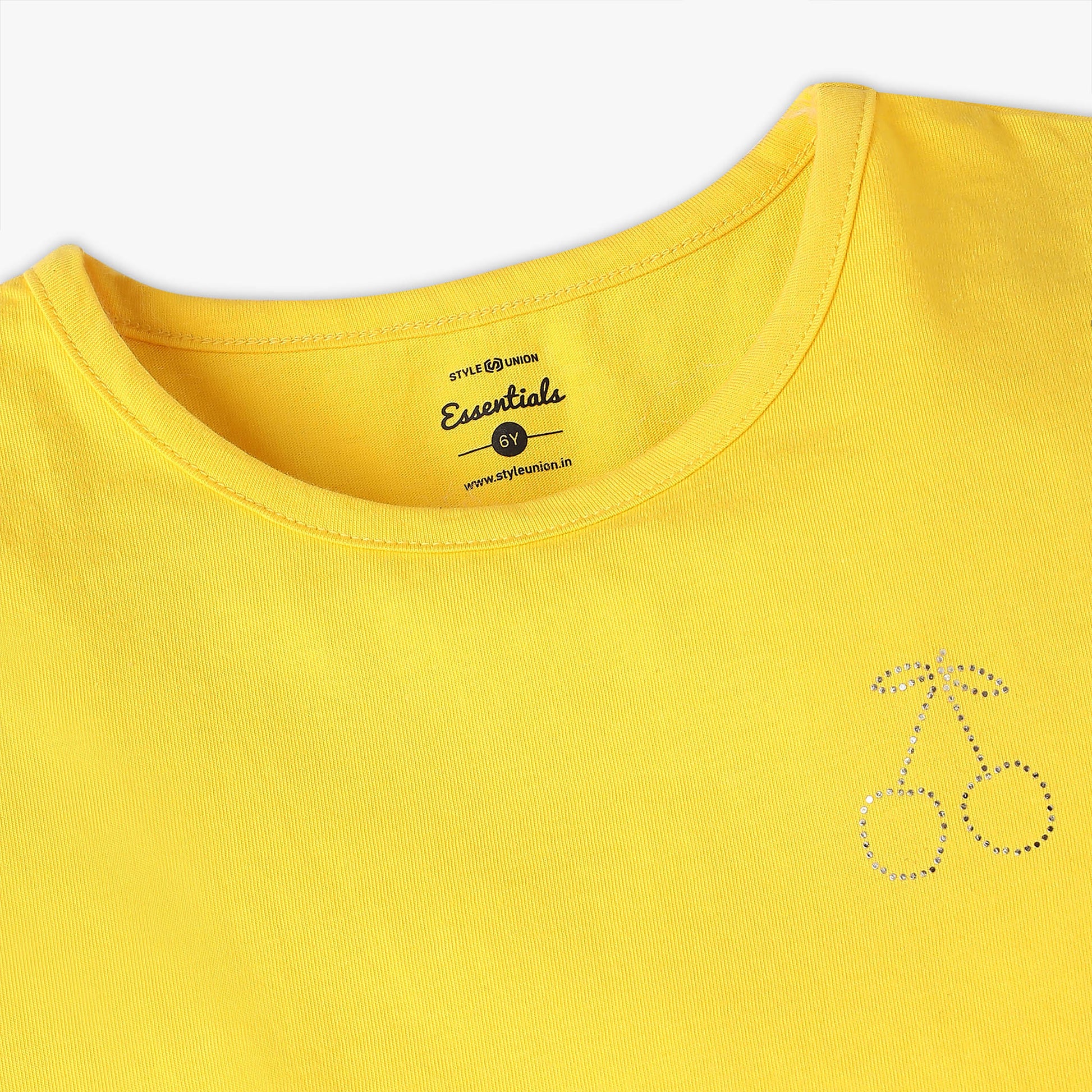 Girls Crew Neck All Day Essential Solid T-Shirt