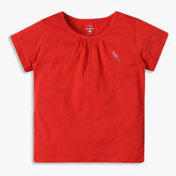 Girls Crew Neck All Day Essential Solid T-Shirt