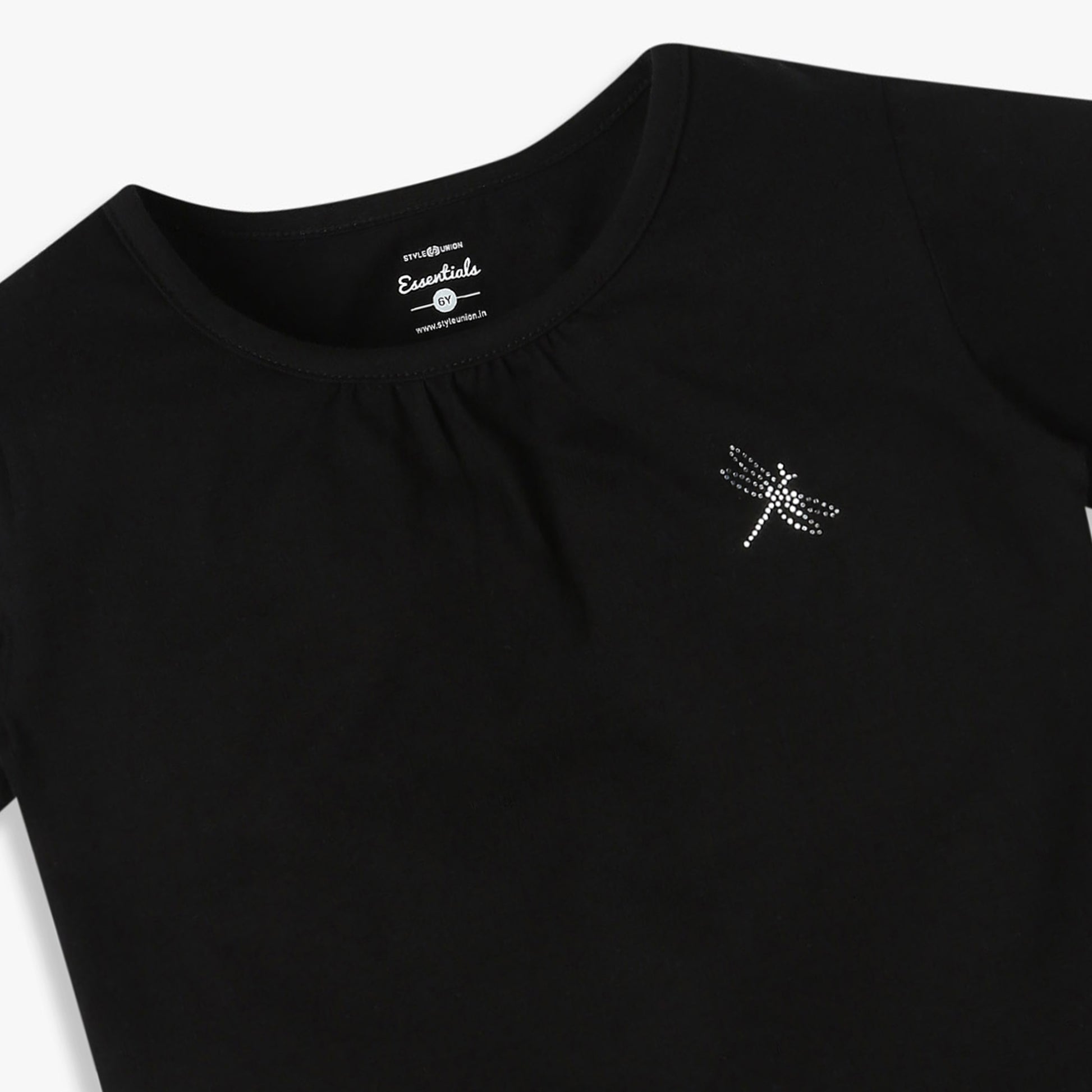 Girls Crew Neck All Day Essential Solid T-Shirt