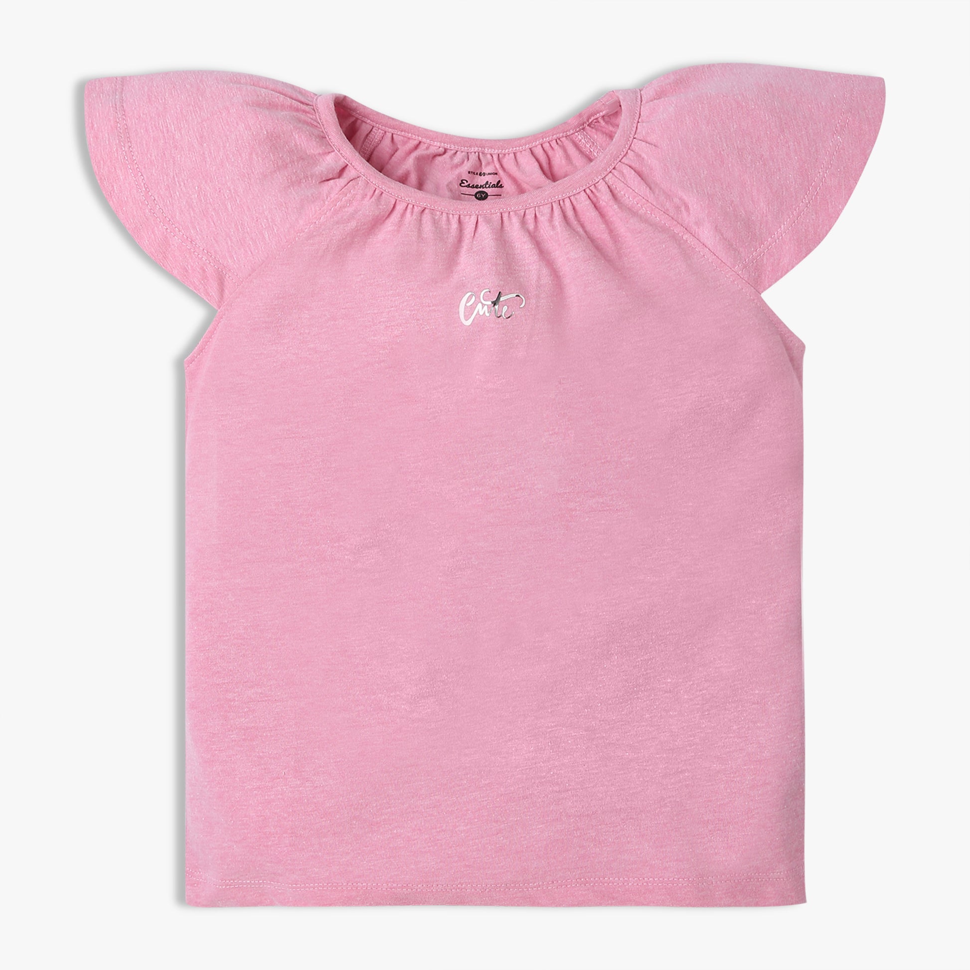 Girls Regular Fit Solid Crew Neck T-Shirt