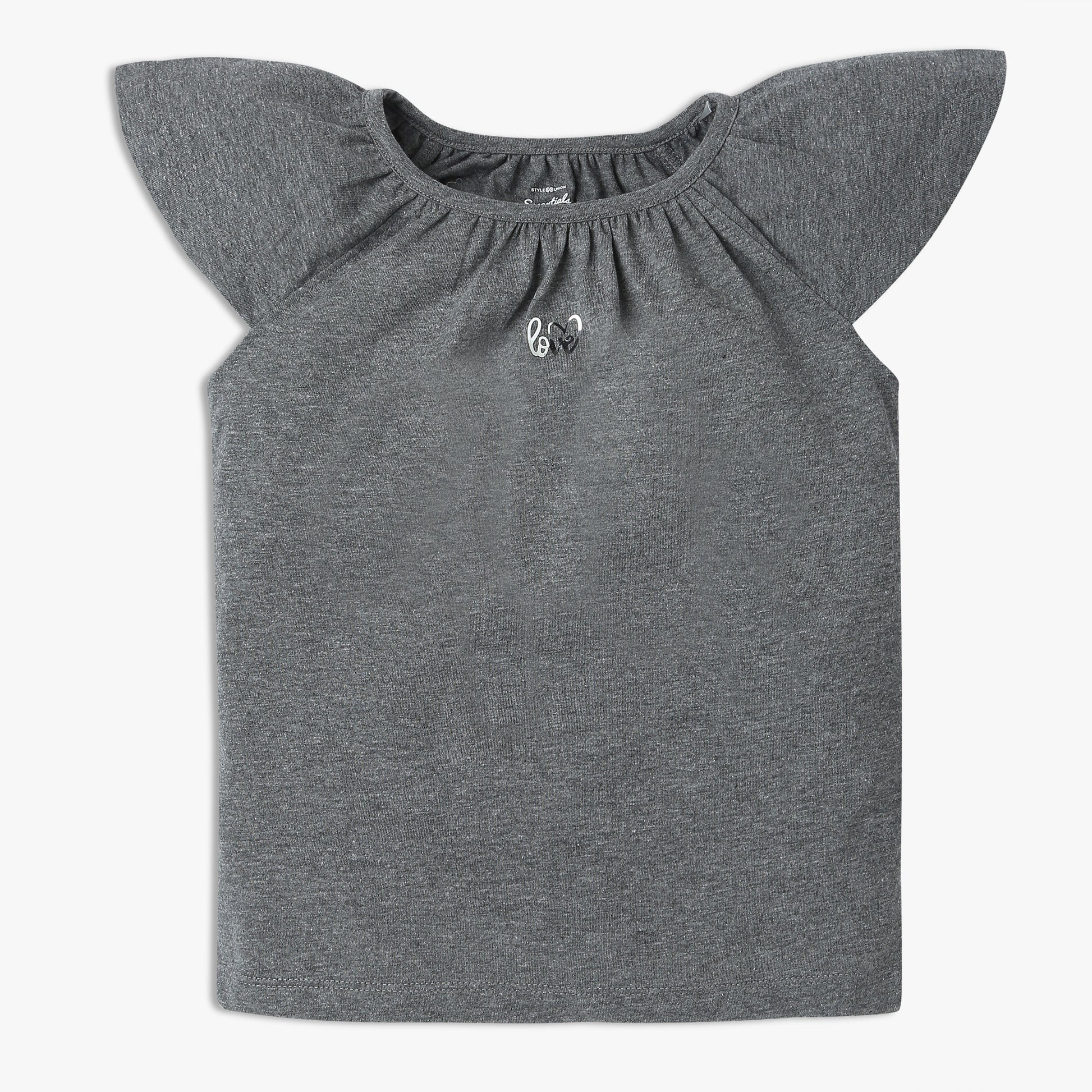 Girls Regular Fit Solid Crew Neck T-Shirt