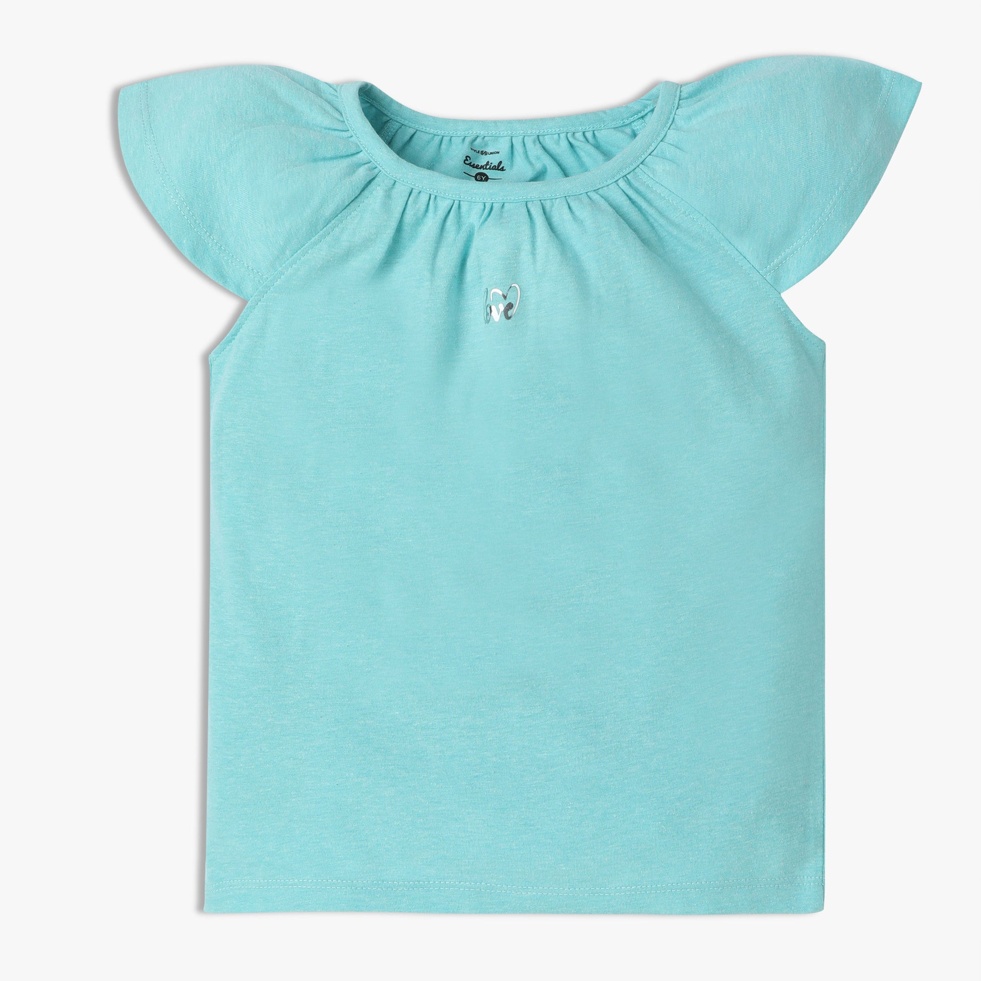 Girls Regular Fit Solid Crew Neck T-Shirt