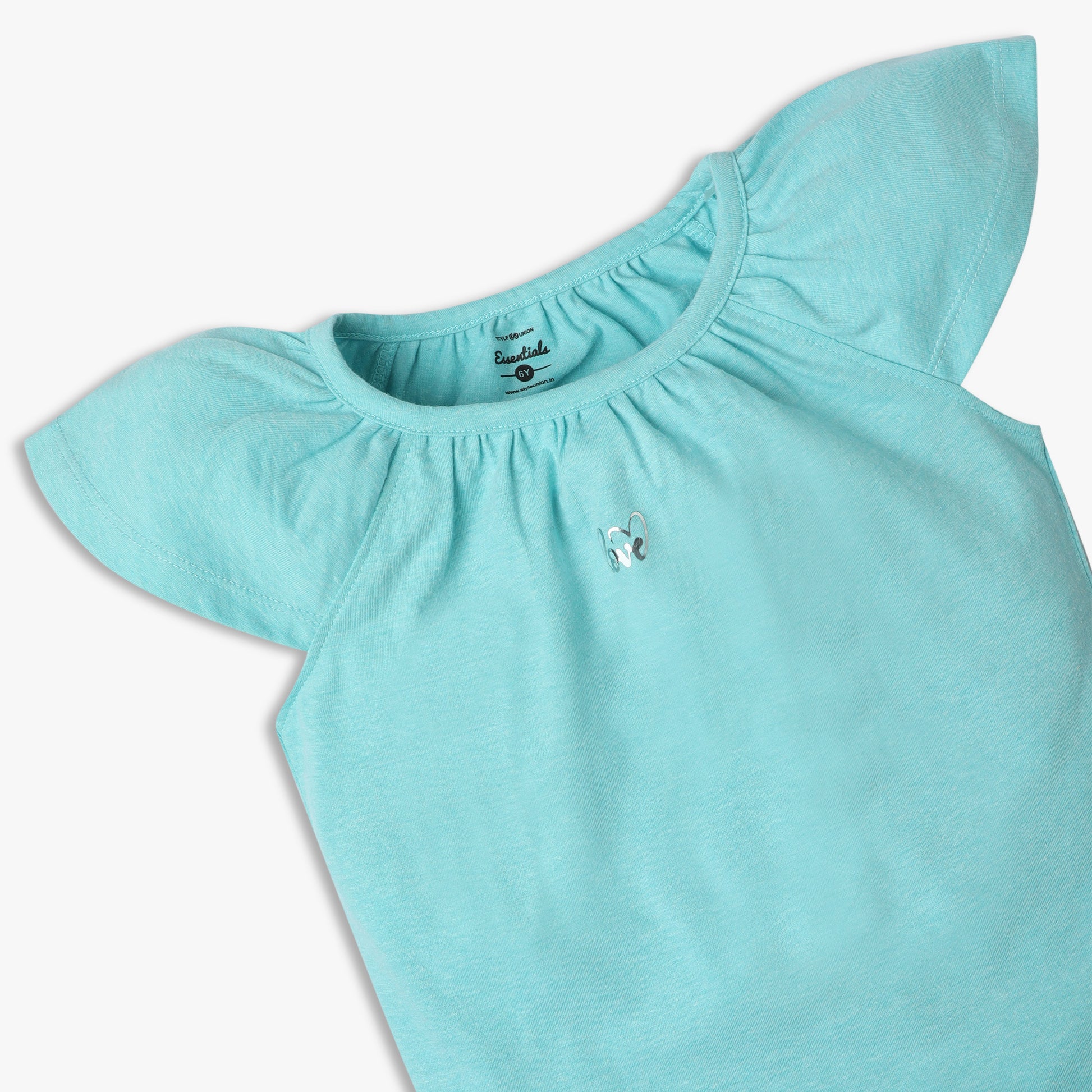 Girls Regular Fit Solid Crew Neck T-Shirt