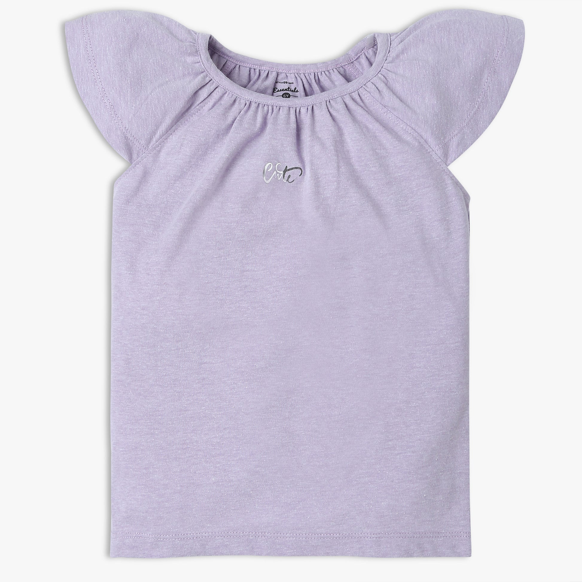 Girls Regular Fit Solid Crew Neck T-Shirt