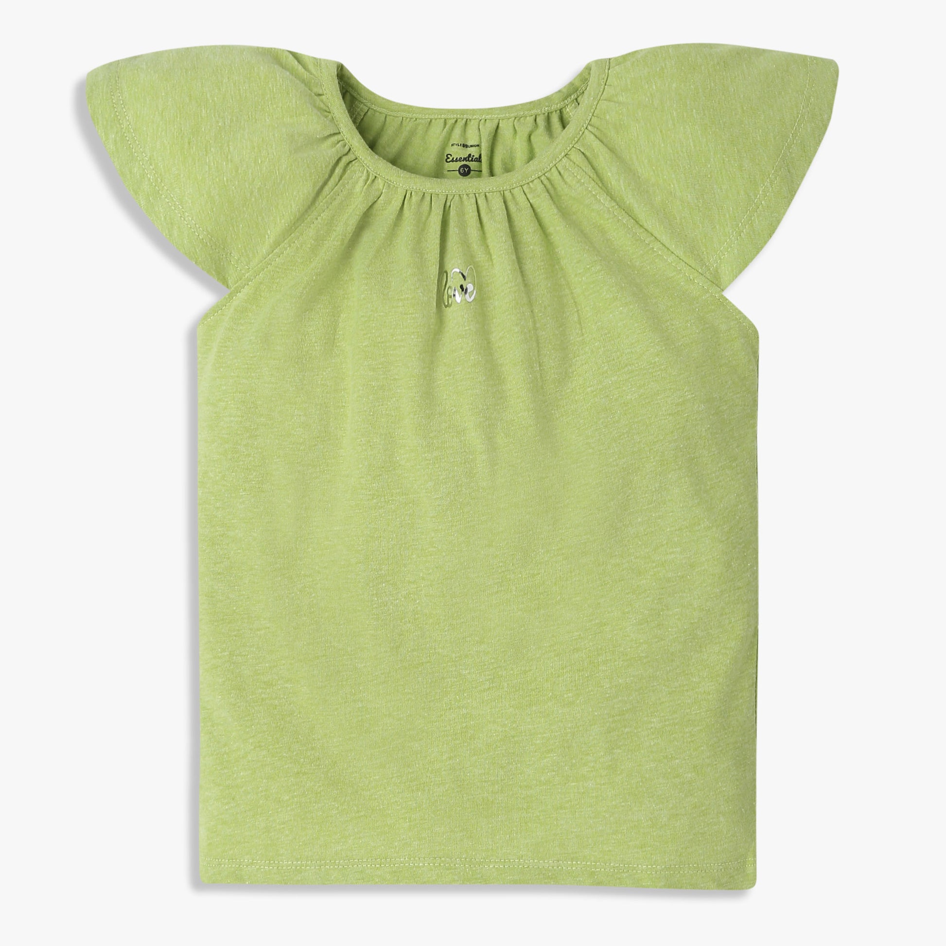 Girls Regular Fit Solid Crew Neck T-Shirt