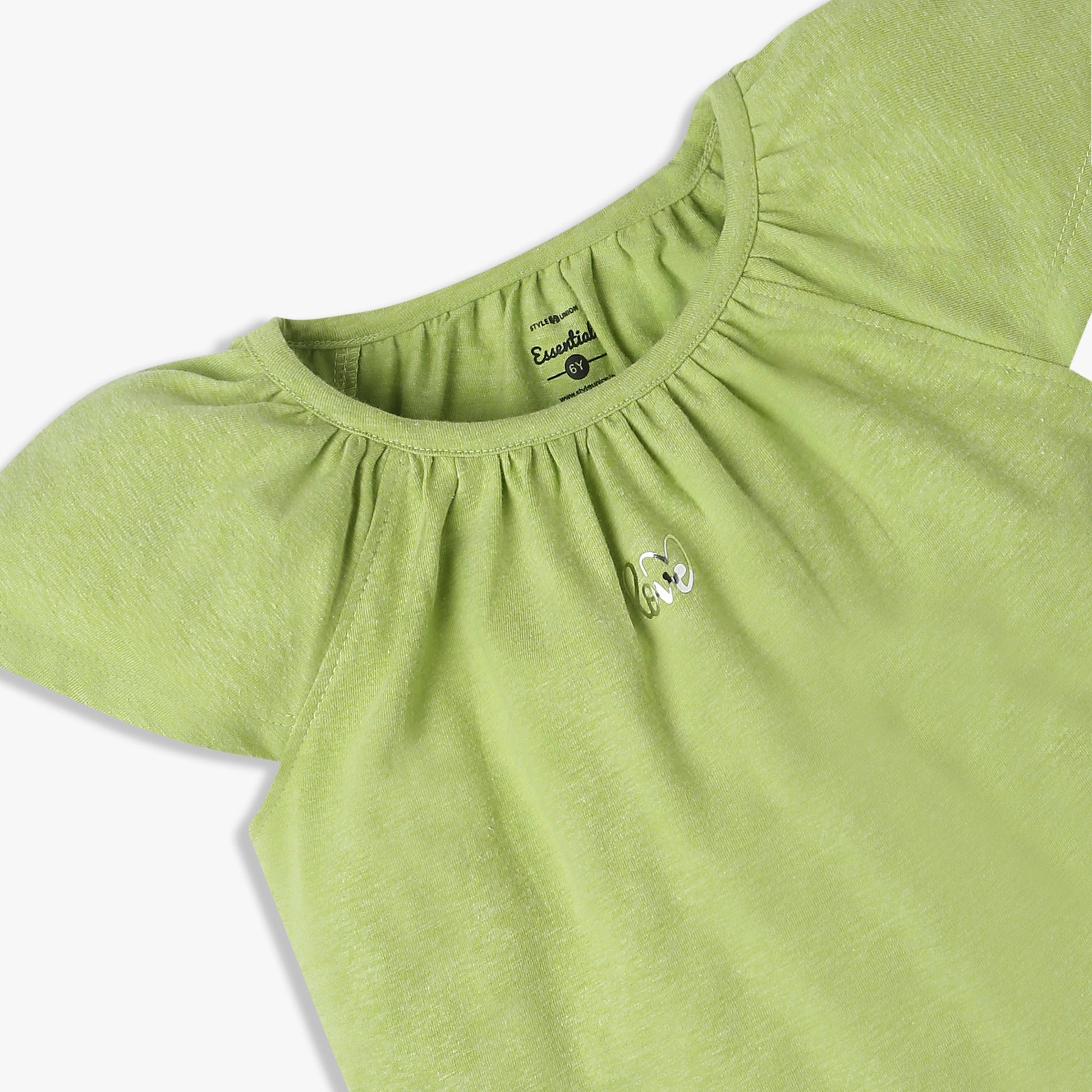 Girls Regular Fit Solid Crew Neck T-Shirt