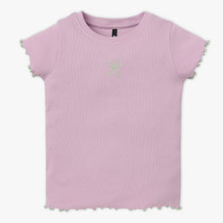 Girls Regular Fit Solid Crew Neck T-Shirt