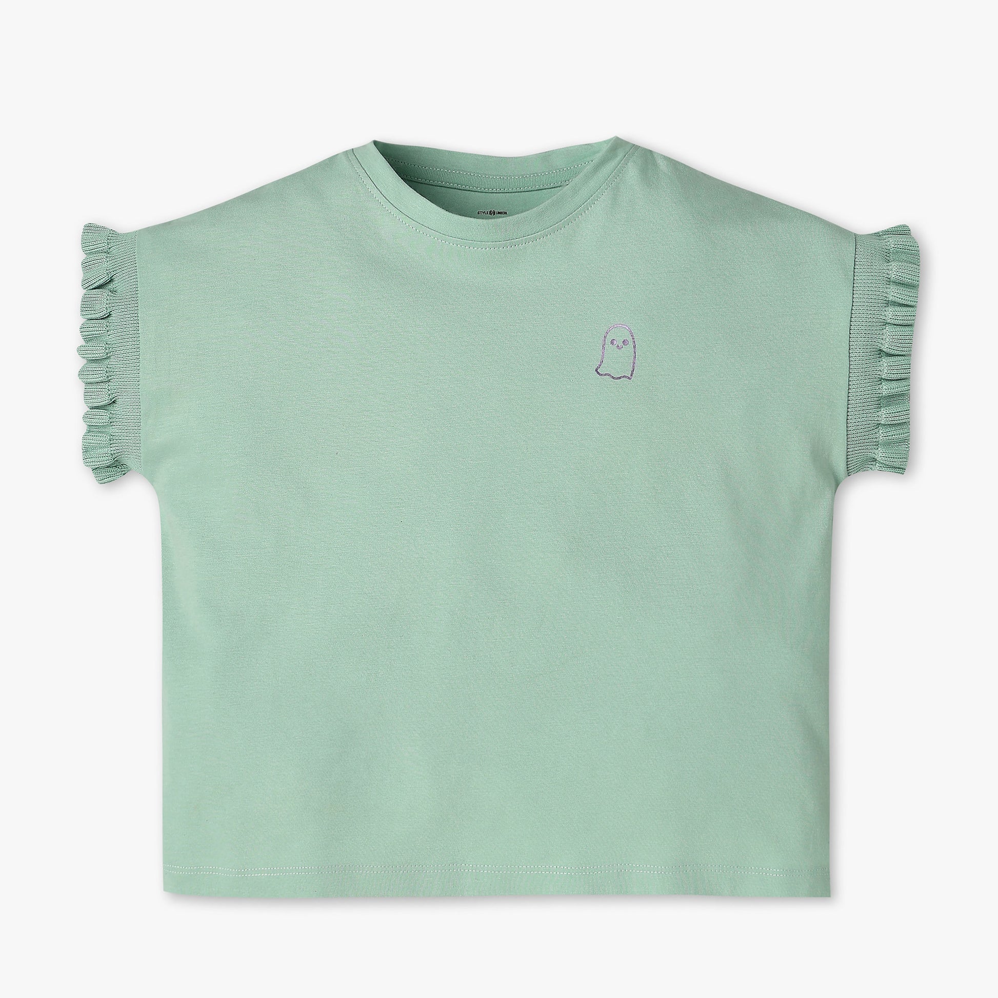 Buy Girls Regular Fit Solid Short Sleeve T-Shirt  - Style Union