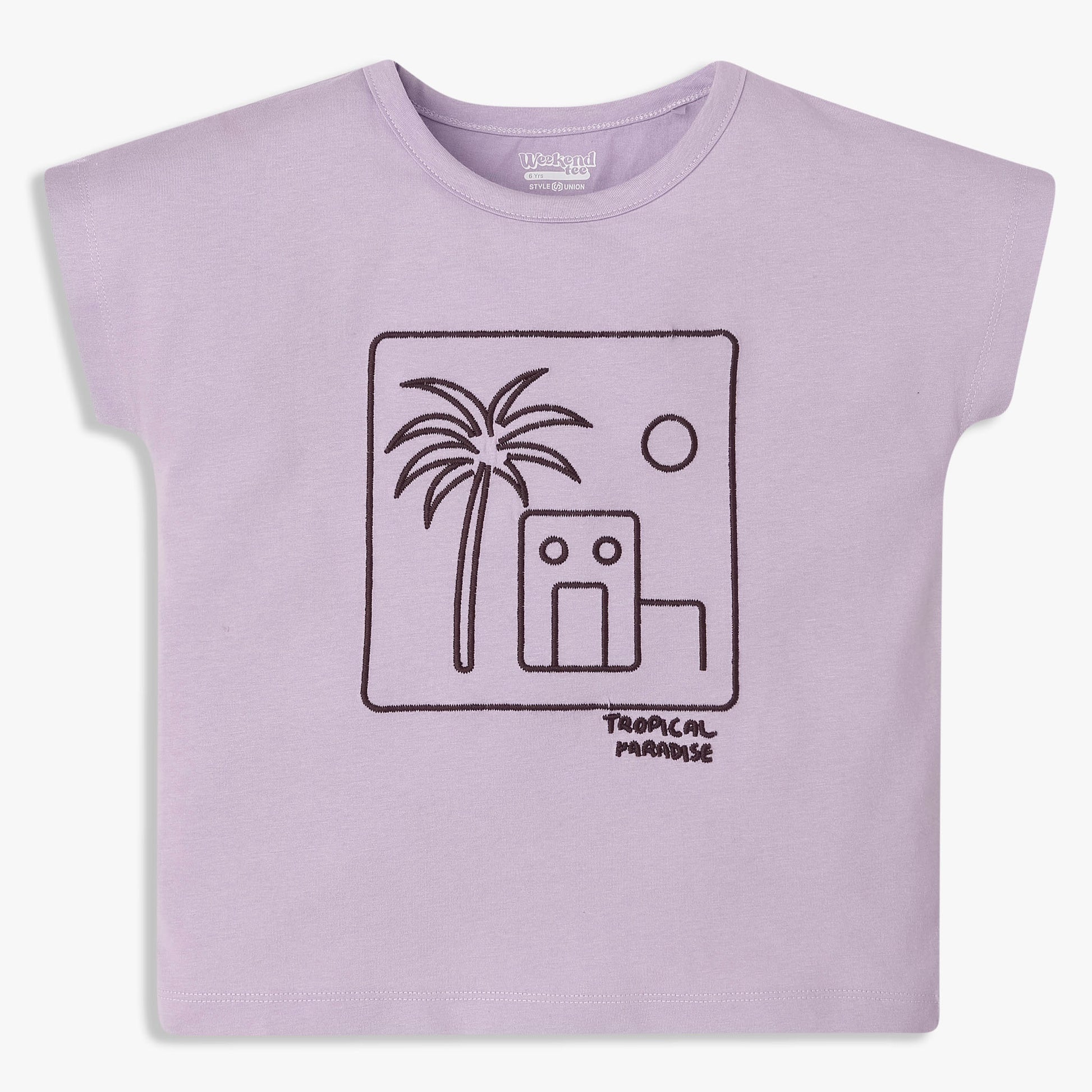 Girls Cotton Graphic Weekend T-Shirt 