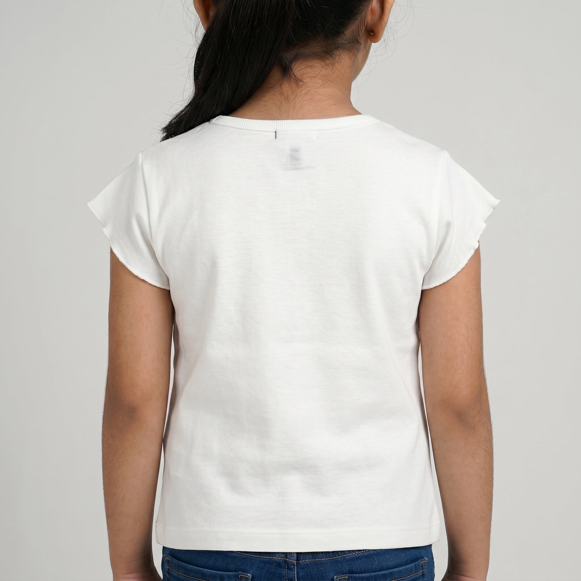 Girls Cotton Embellished T-Shirt