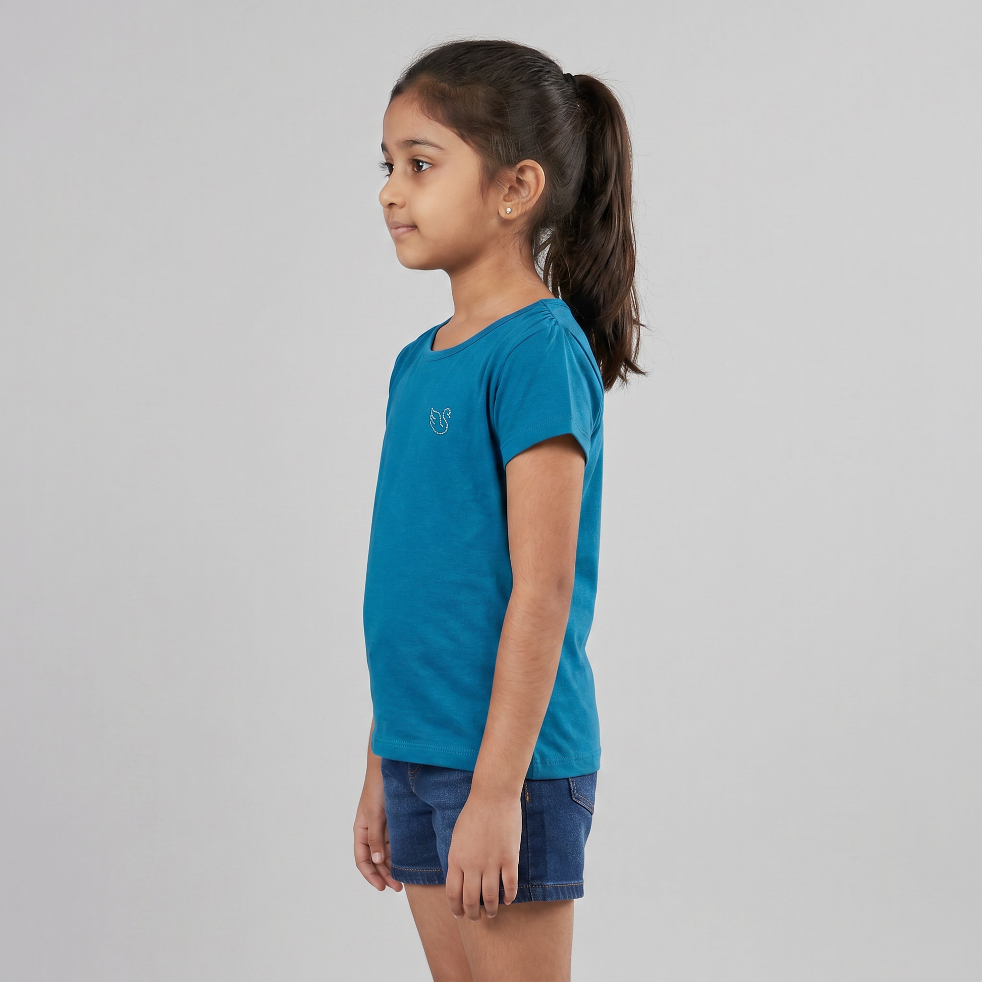 Girls Cotton Crew Neck T-Shirt