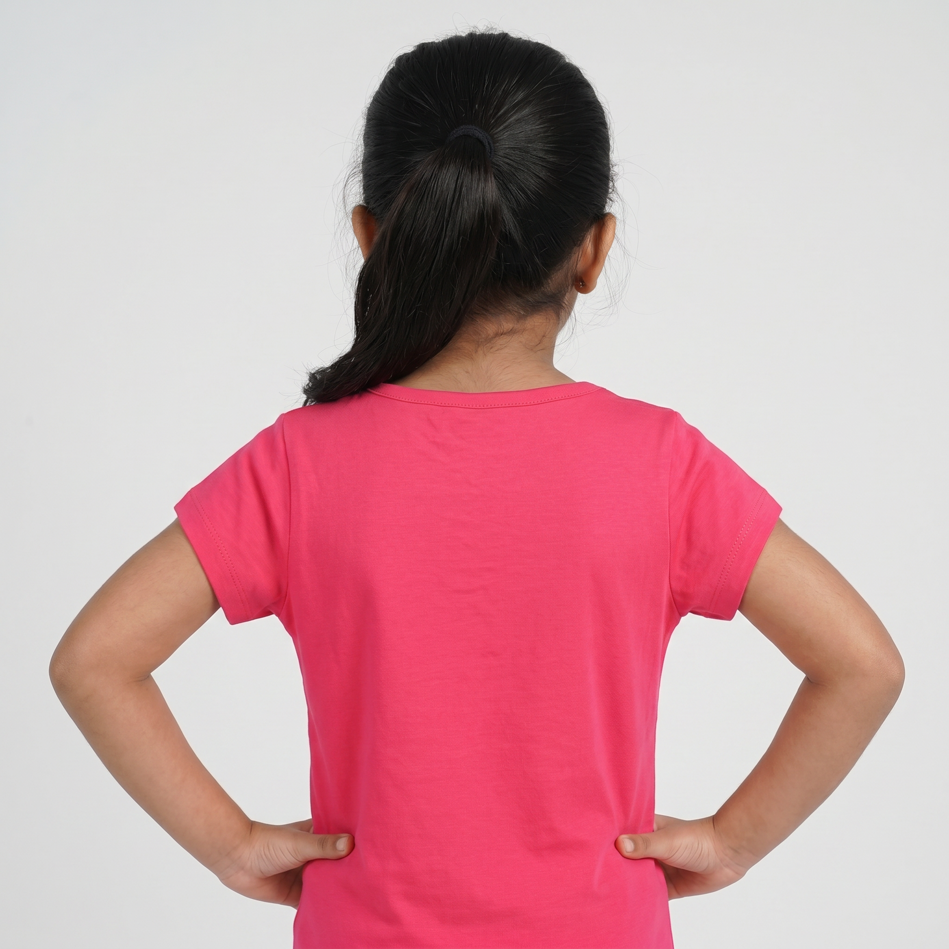 Girls Cotton Crew Neck T-Shirt