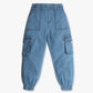 Girls Printed Fully Elasted with Side Pocket Denim Joggers
