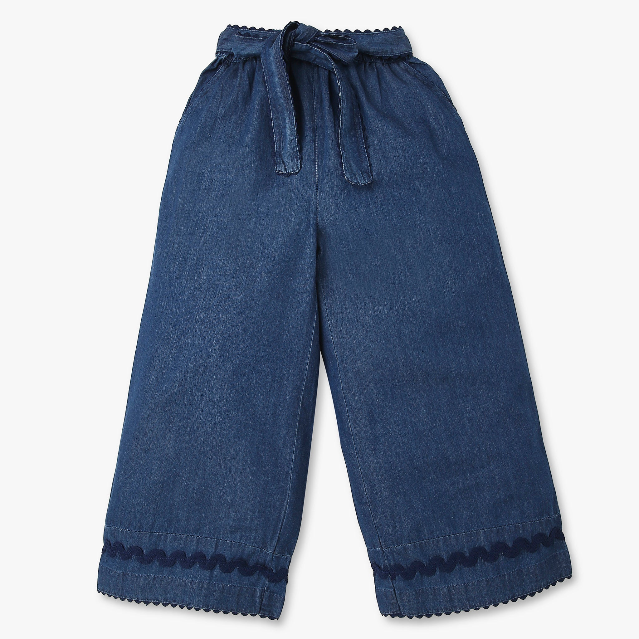 Girls Elasticated Waist Band Palazzo With Belt