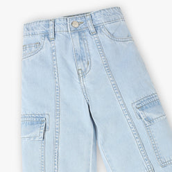 Girls Denim Cargos