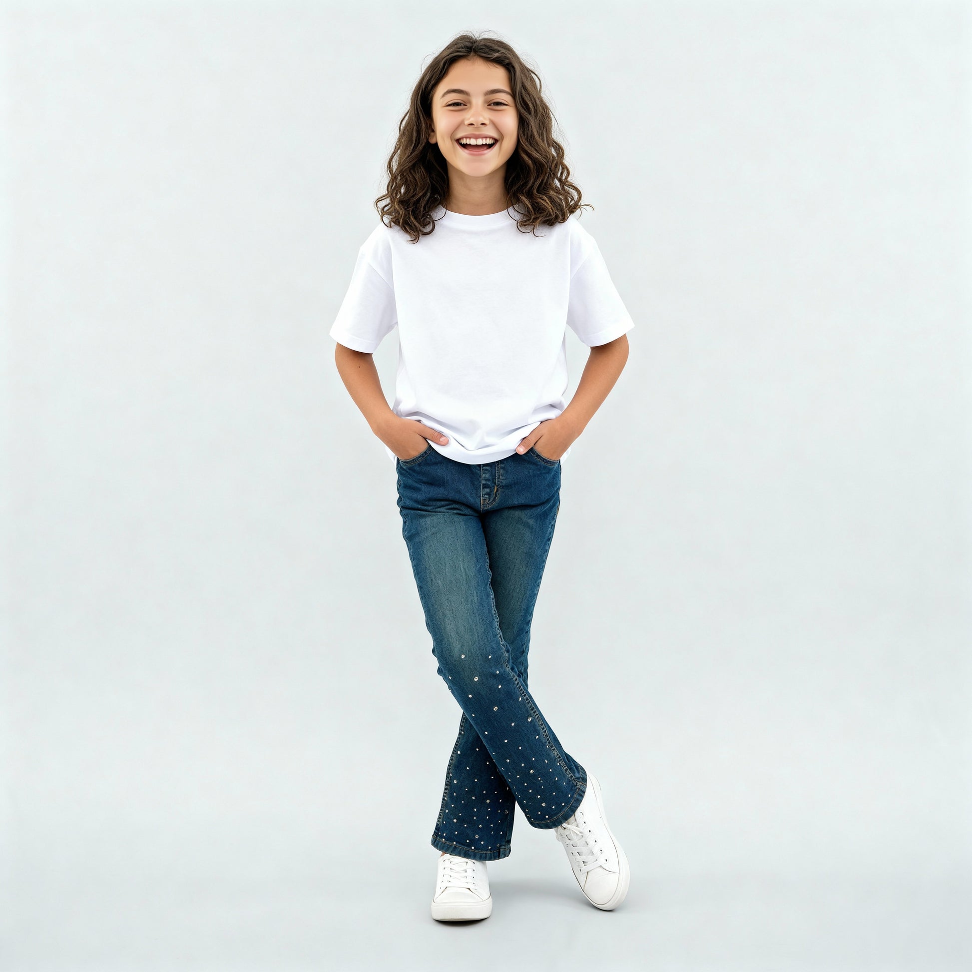 Girls Embellished Boot Cut Denim Jegging