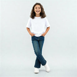 Girls Embellished Boot Cut Denim Jegging