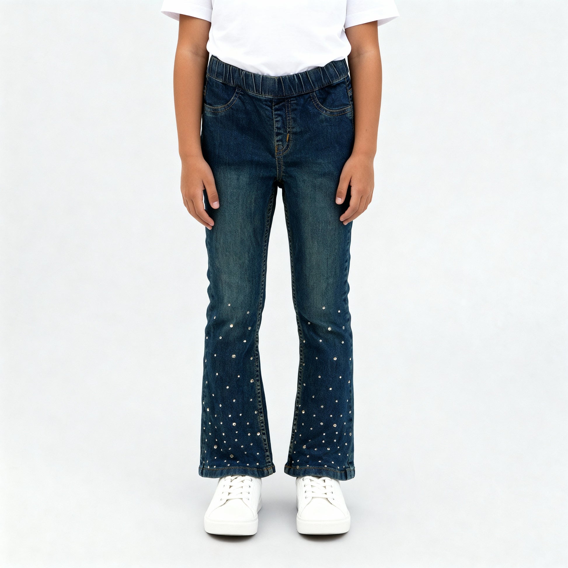 Girls Embellished Boot Cut Denim Jegging