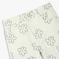 Girls Straight Fit Printed Denim