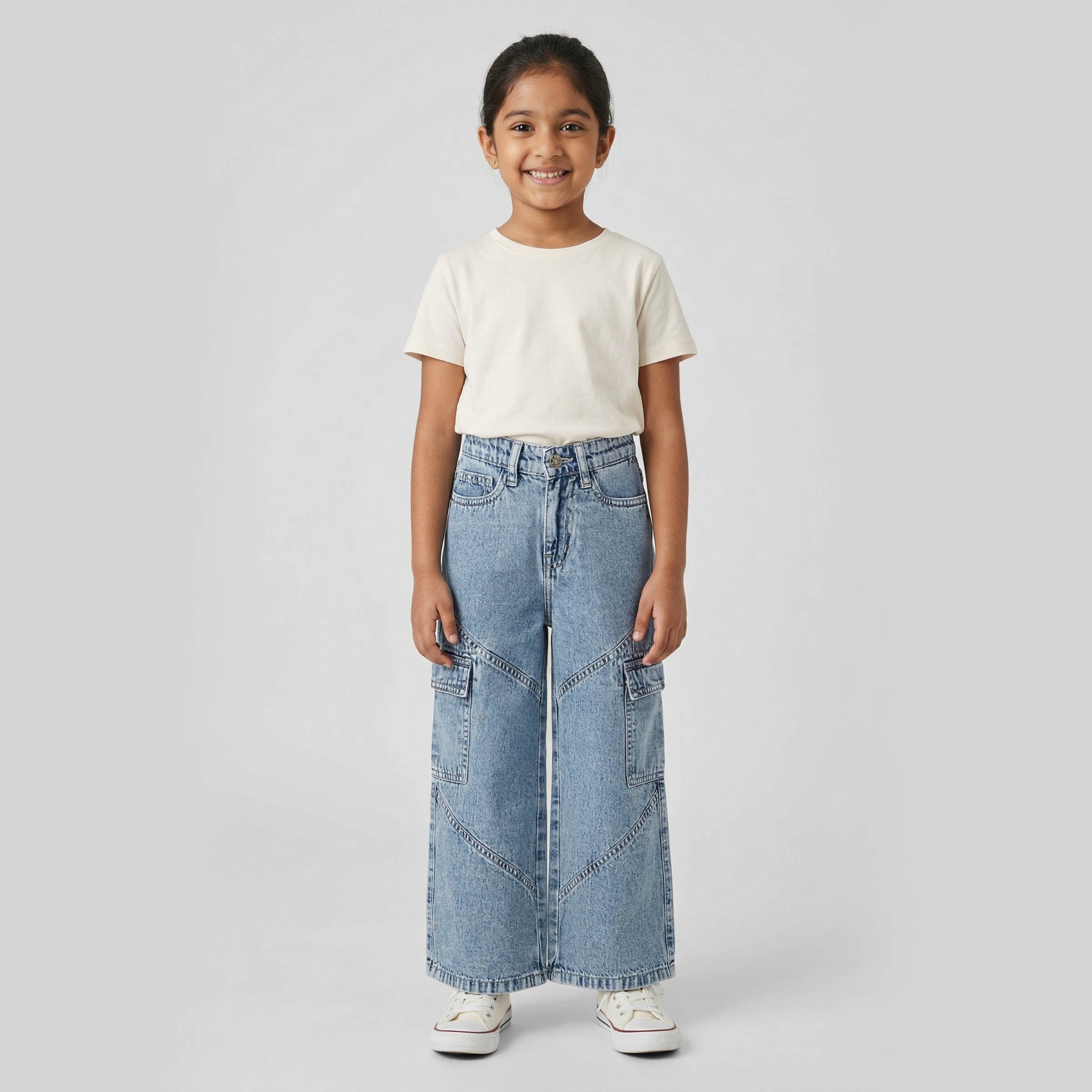 Girls Denim Cargo