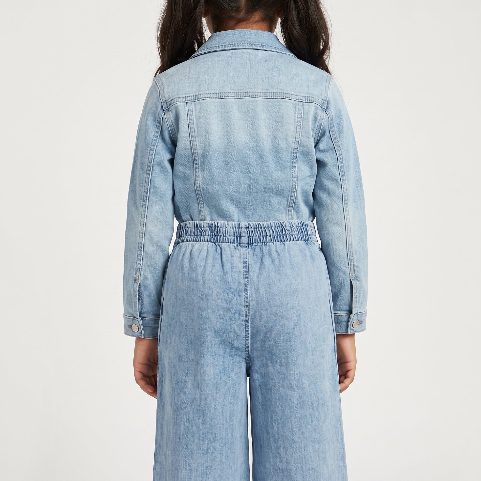 Girls Solid Denim Pants