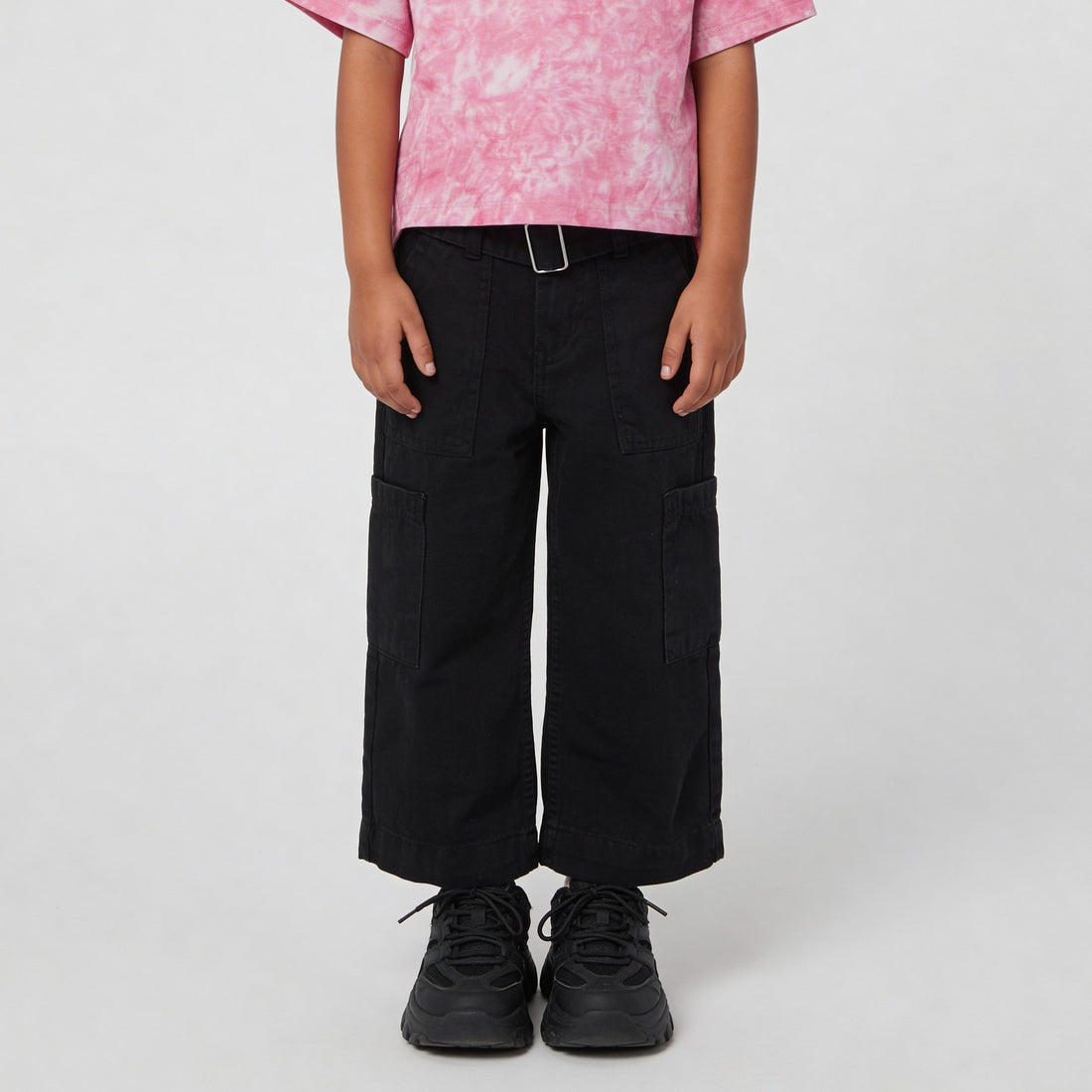 Girls Classy Wide Leg Cargos With Belt Highlighted